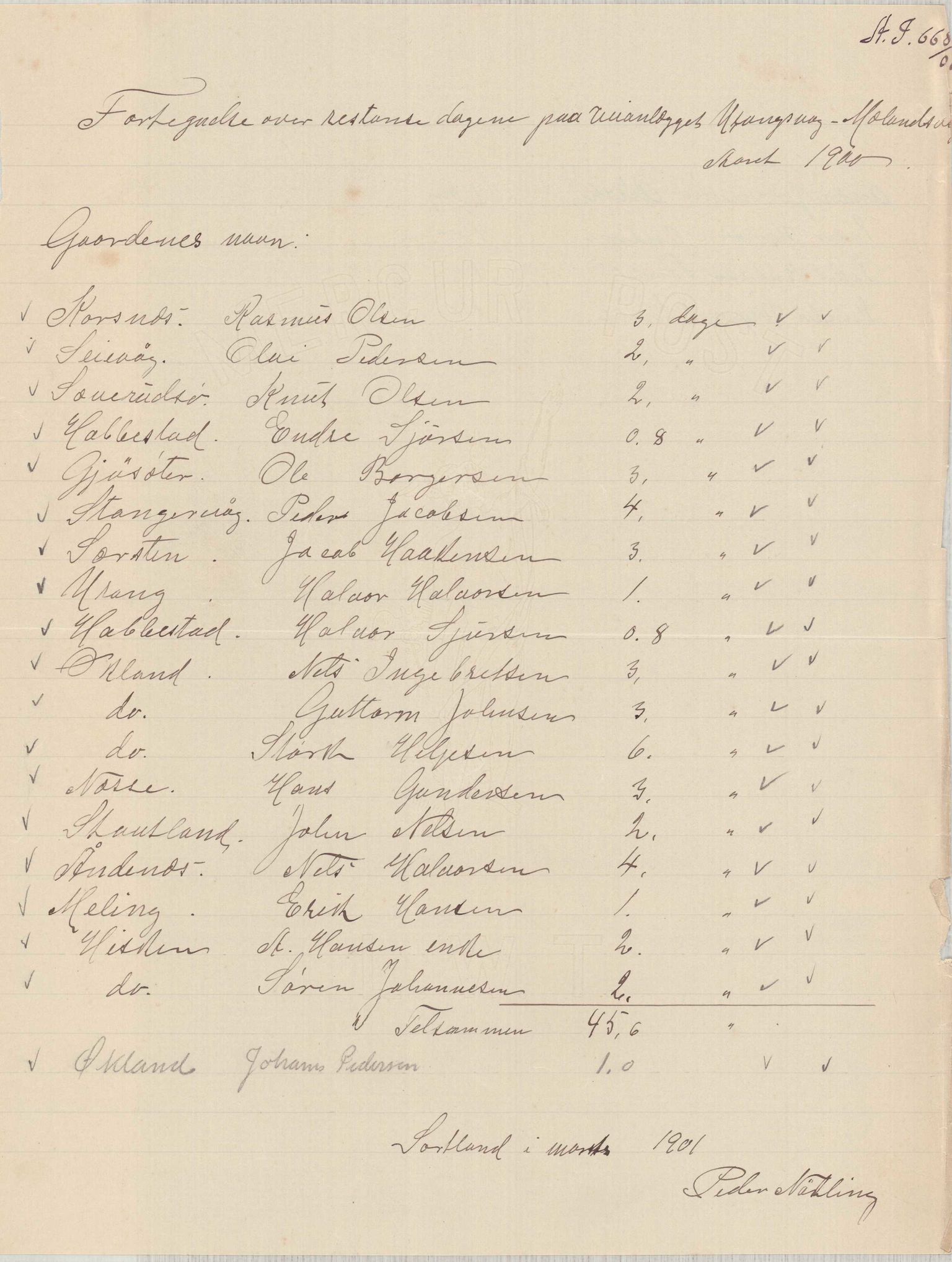 Finnaas kommune. Formannskapet, IKAH/1218a-021/E/Ea/L0002/0001: Rekneskap for veganlegg / Rekneskap for veganlegget Urangsvåg - Mælandsvåg, 1898-1900, s. 193