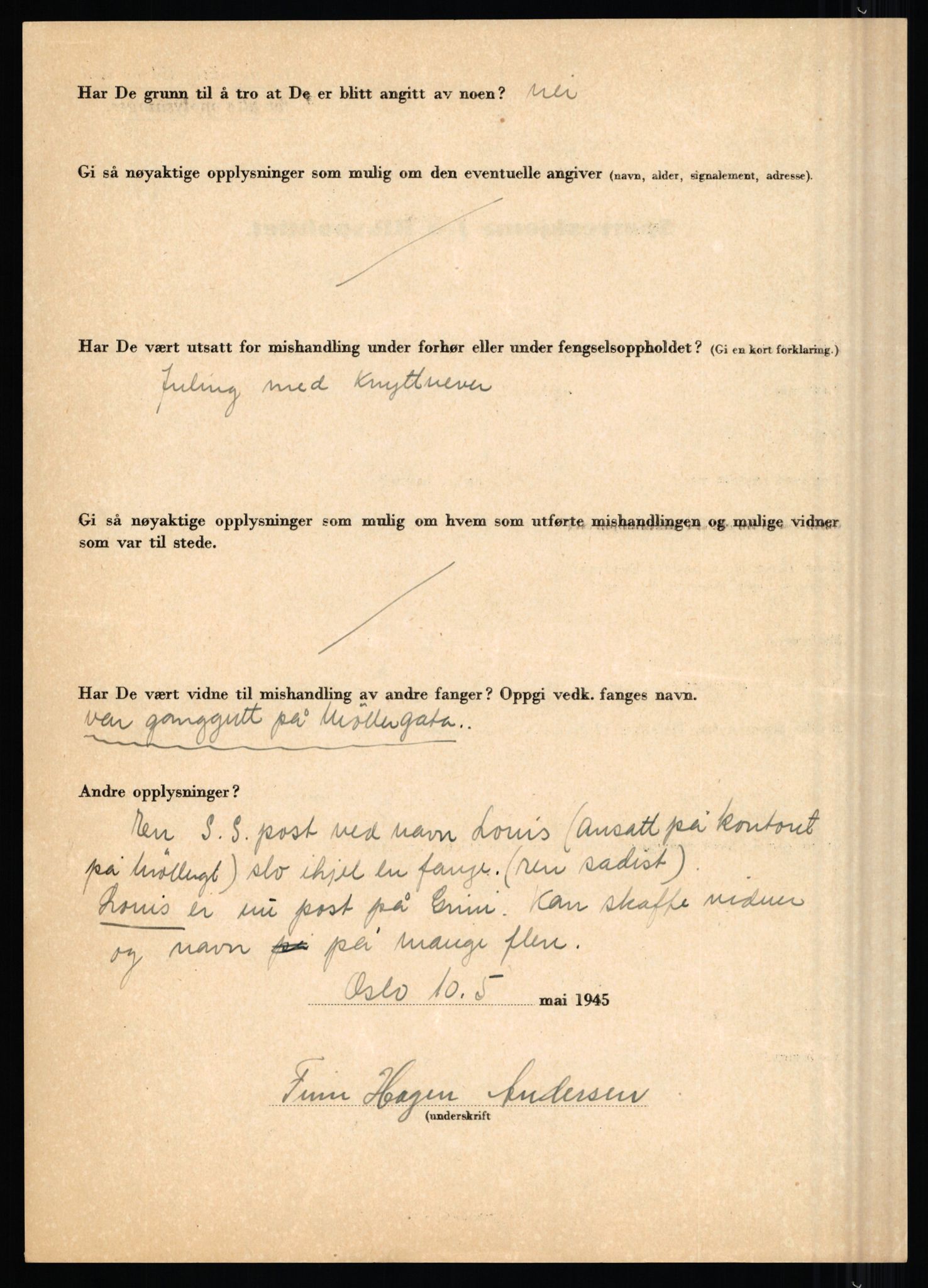 Rikspolitisjefen, AV/RA-S-1560/L/L0001: Abelseth, Rudolf - Berentsen, Odd, 1940-1945, s. 374