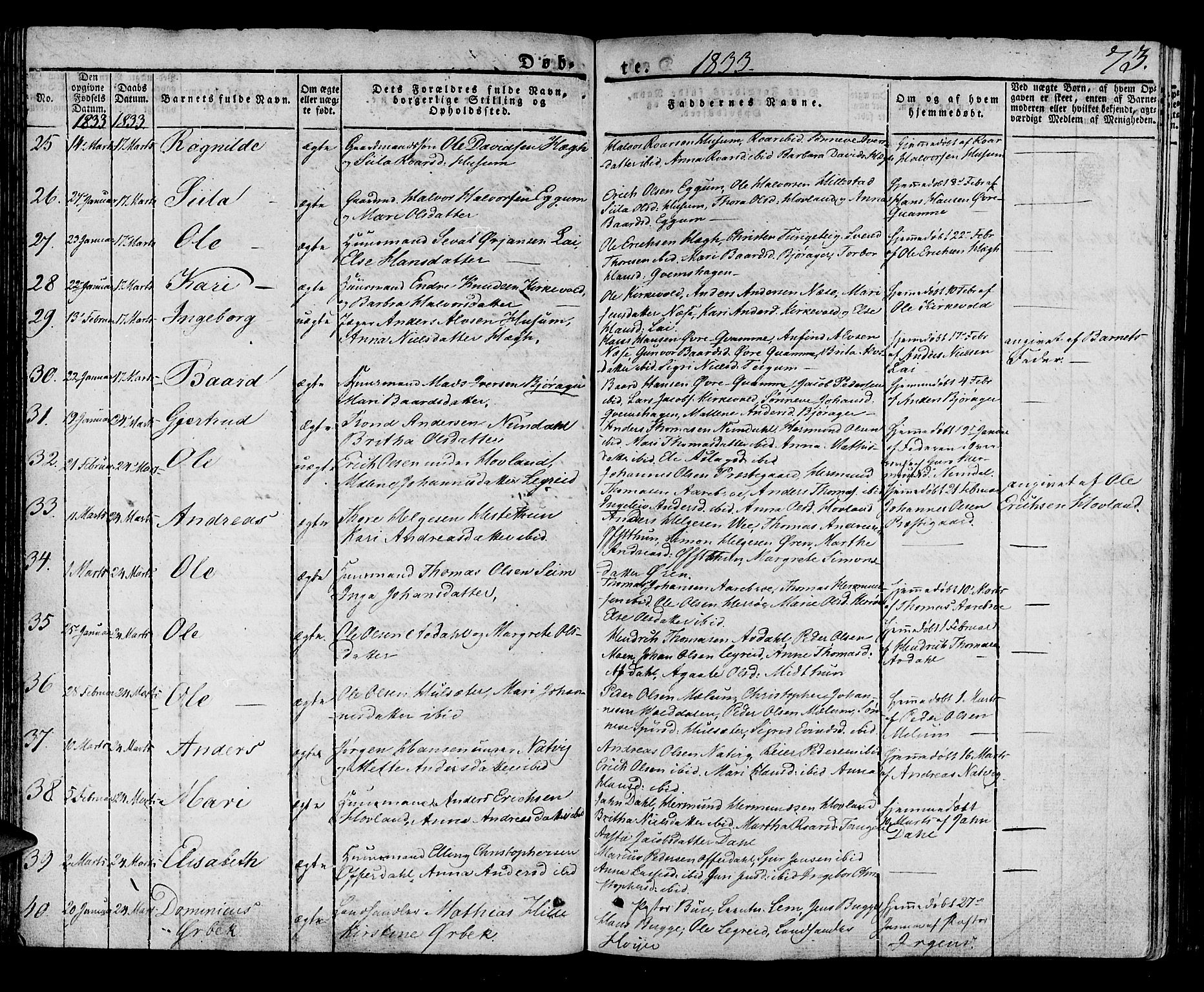 Lærdal sokneprestembete, AV/SAB-A-81201: Ministerialbok nr. A 5, 1822-1834, s. 73