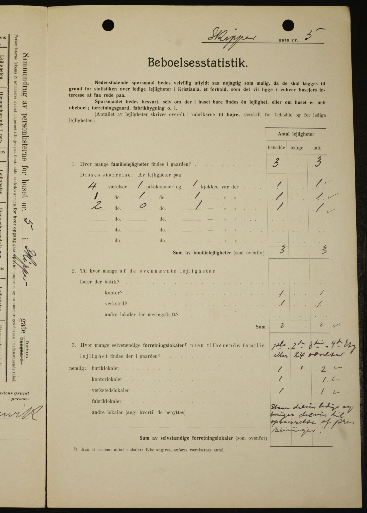 OBA, Kommunal folketelling 1.2.1909 for Kristiania kjøpstad, 1909, s. 86525