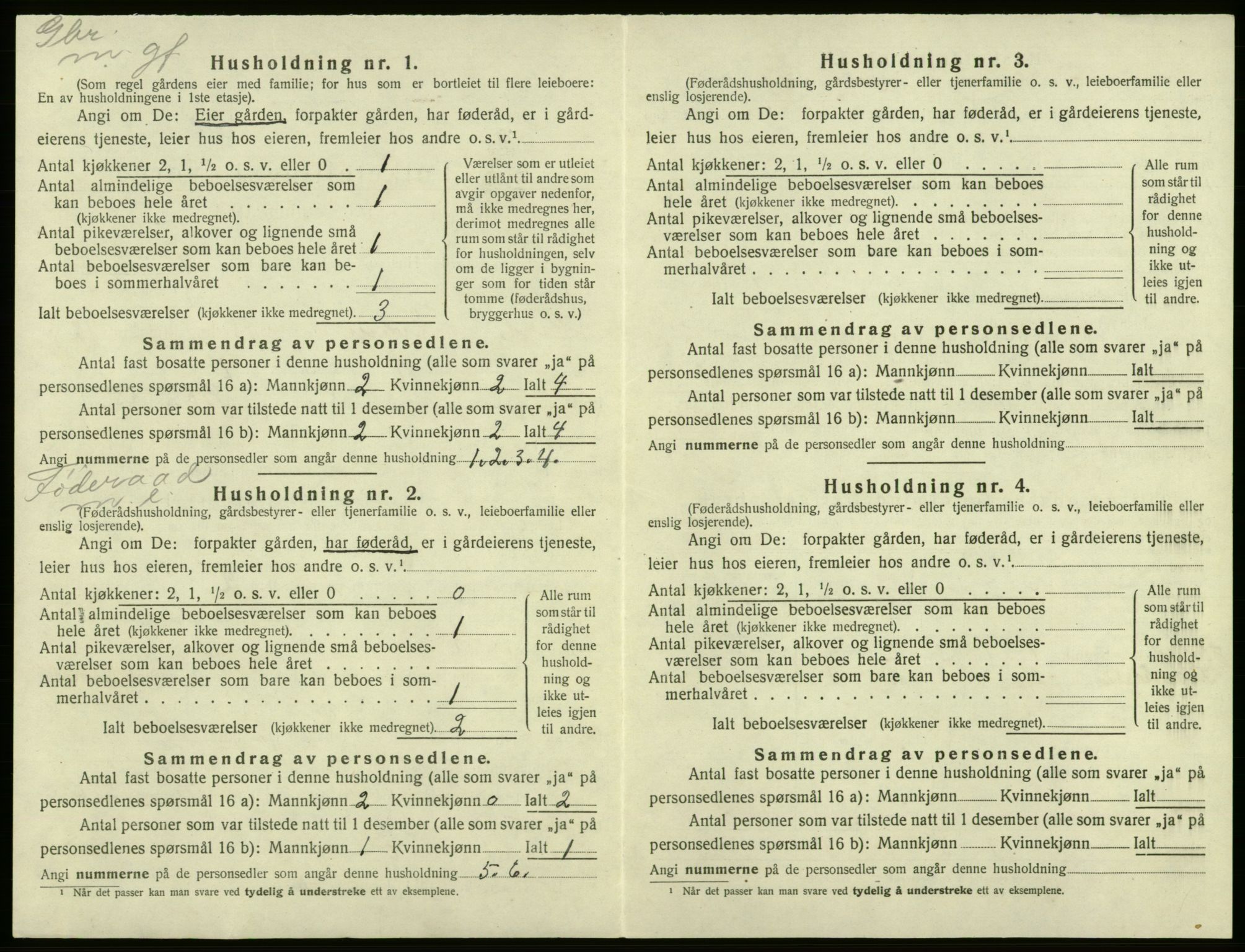 SAB, Folketelling 1920 for 1238 Kvam herred, 1920, s. 1422