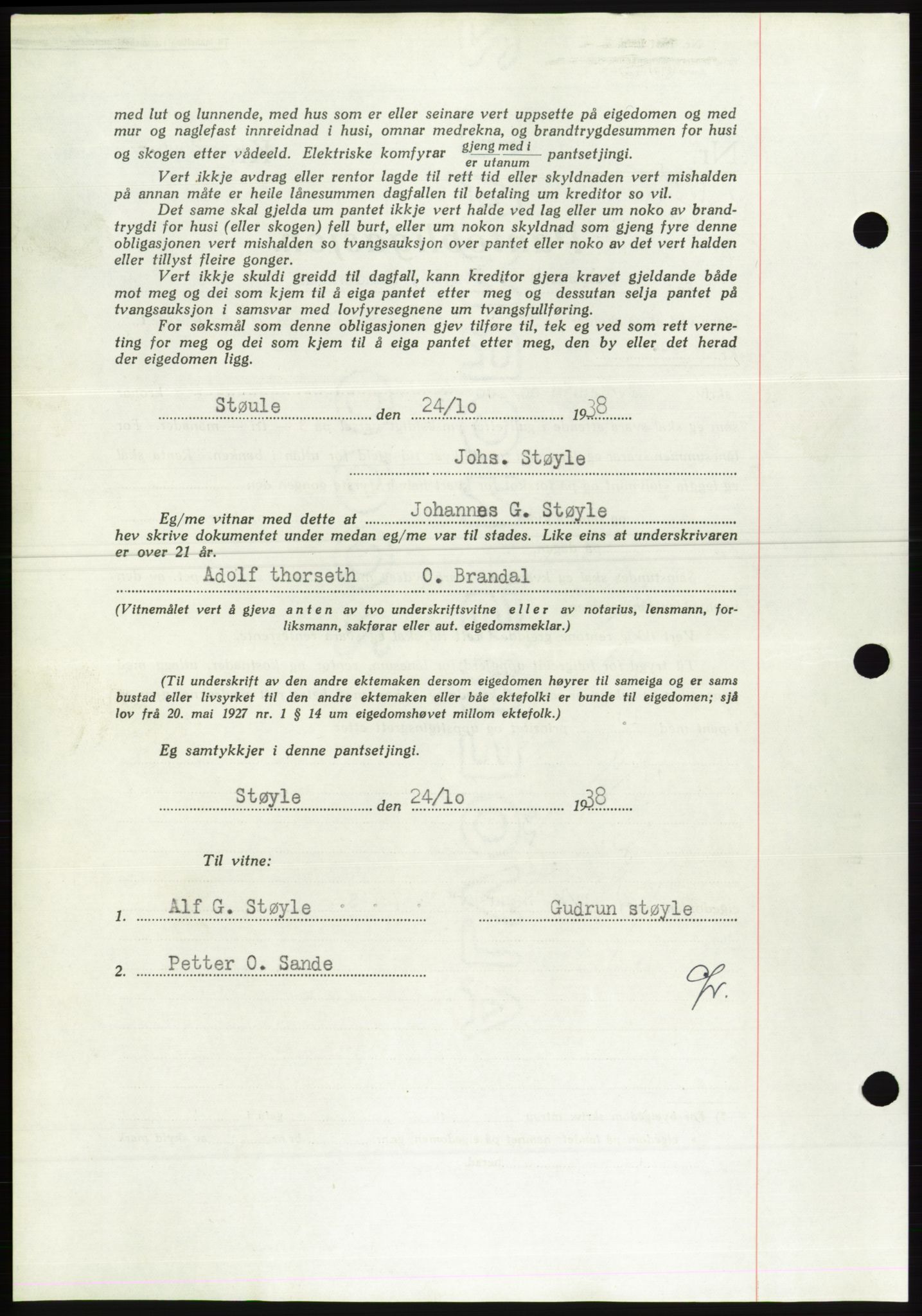 Søre Sunnmøre sorenskriveri, AV/SAT-A-4122/1/2/2C/L0066: Pantebok nr. 60, 1938-1938, Dagboknr: 1520/1938