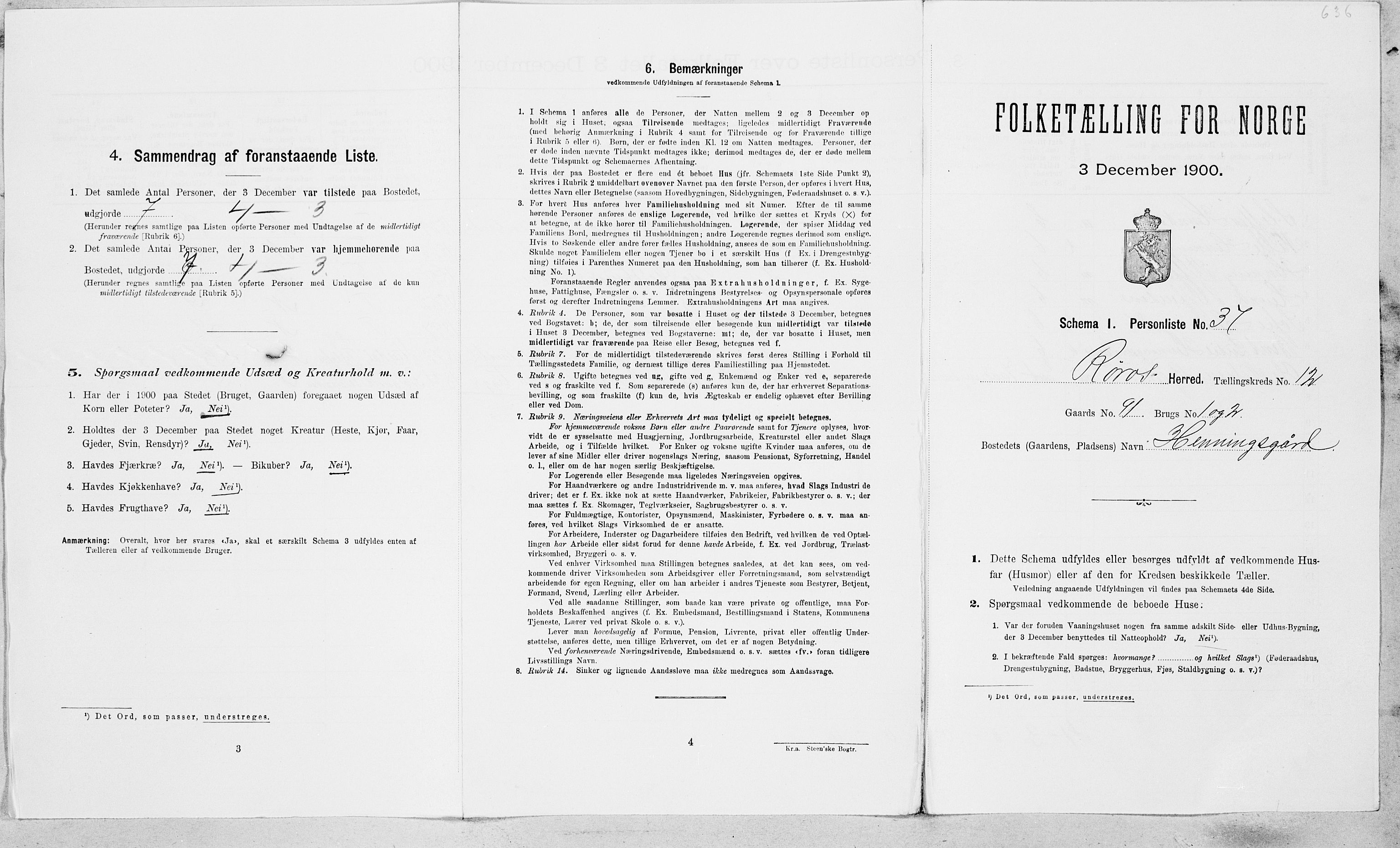 SAT, Folketelling 1900 for 1640 Røros herred, 1900, s. 1362