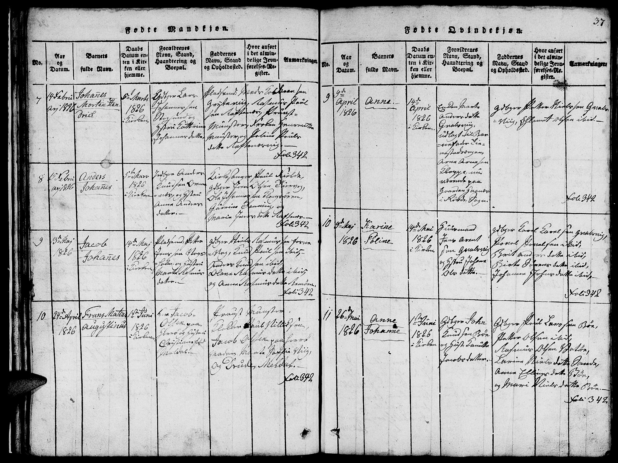 Ministerialprotokoller, klokkerbøker og fødselsregistre - Møre og Romsdal, AV/SAT-A-1454/507/L0078: Klokkerbok nr. 507C01, 1816-1840, s. 37