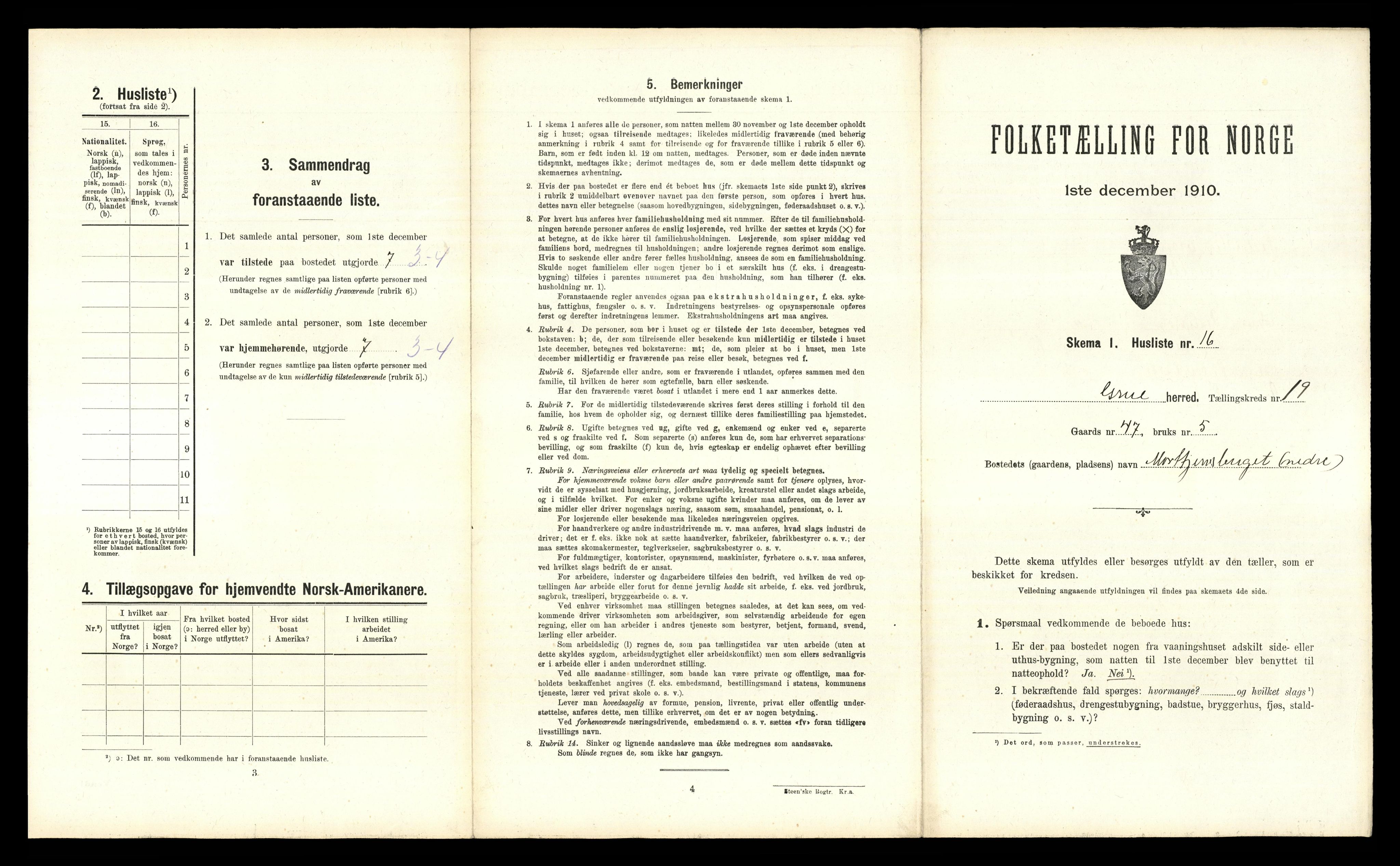 RA, Folketelling 1910 for 0423 Grue herred, 1910, s. 1389