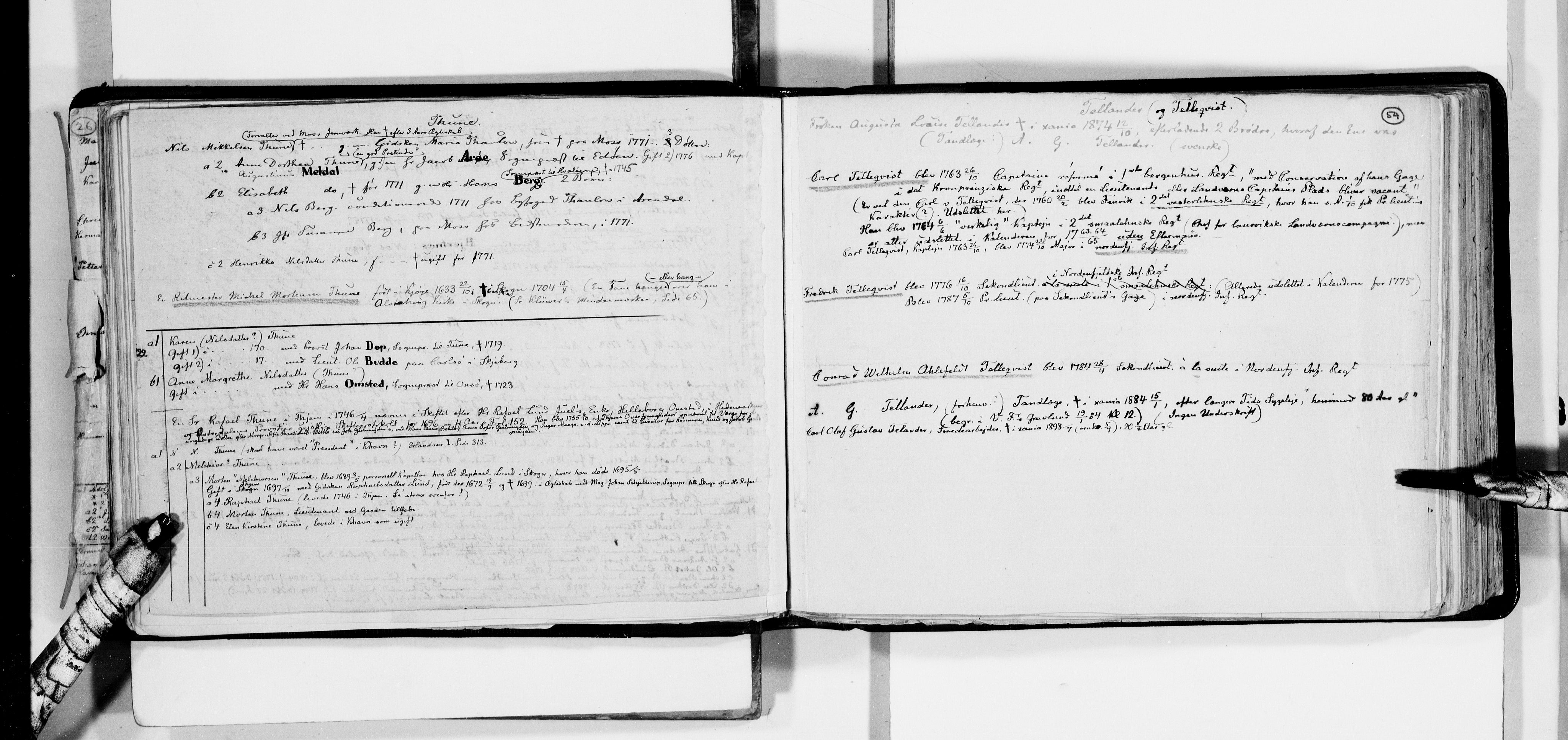 Lassens samlinger, AV/RA-PA-0051/F/Fa/L0043: Personalhistoriske og genealogiske opptegnelser: Taarvig - Thowsen, 1500-1907