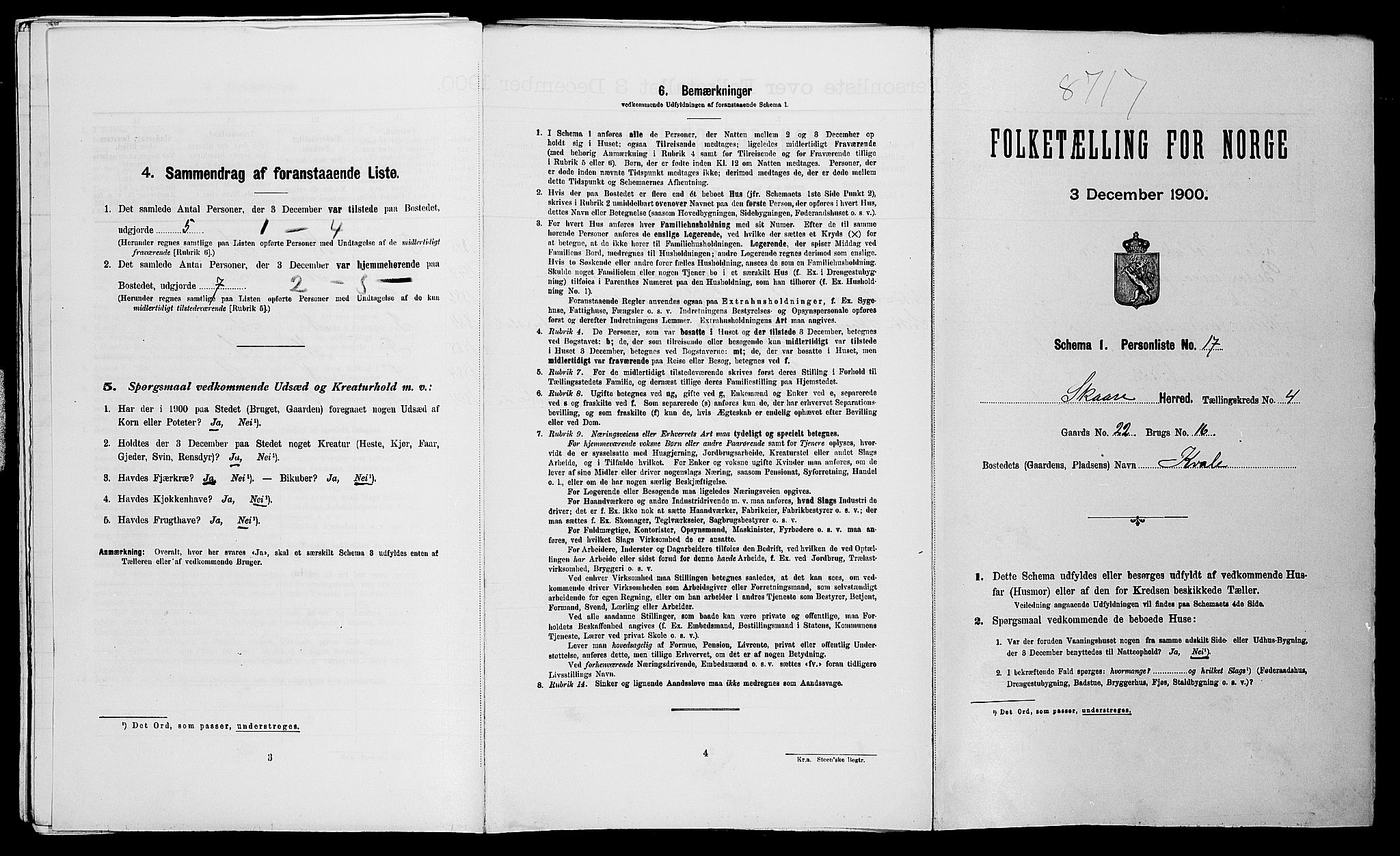SAST, Folketelling 1900 for 1153 Skåre herred, 1900, s. 428