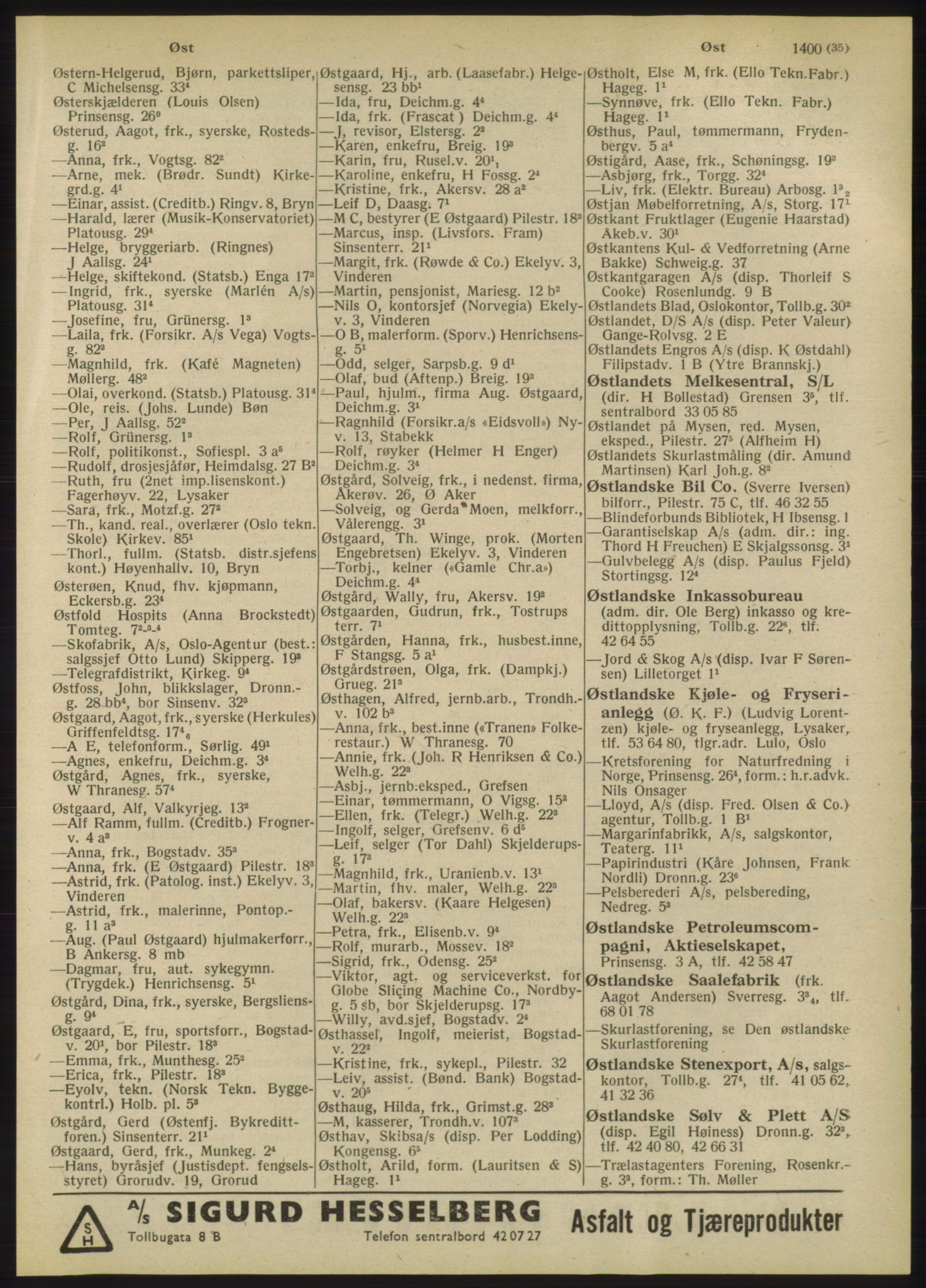 Kristiania/Oslo adressebok, PUBL/-, 1947, s. 1435