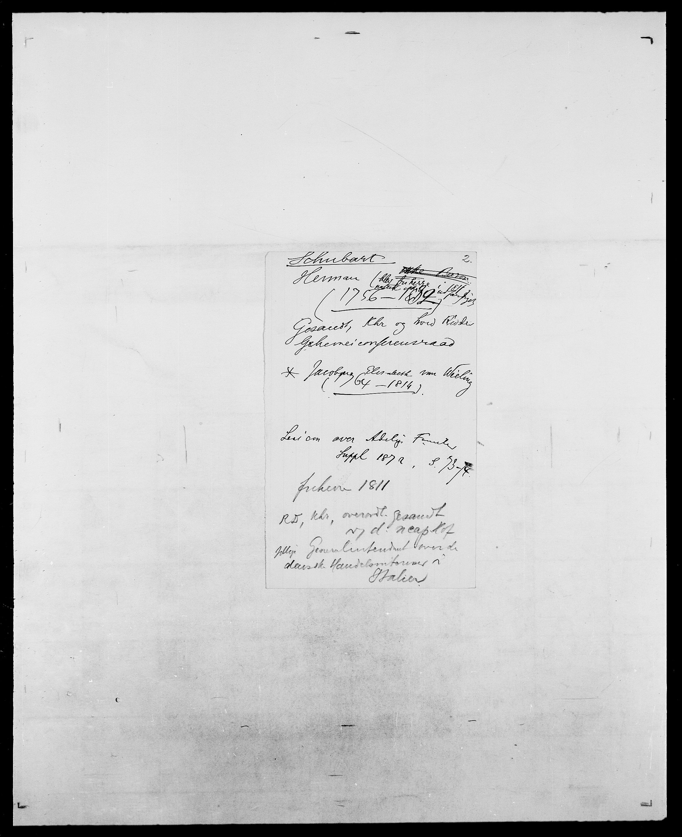 Delgobe, Charles Antoine - samling, AV/SAO-PAO-0038/D/Da/L0035: Schnabel - sjetman, s. 252