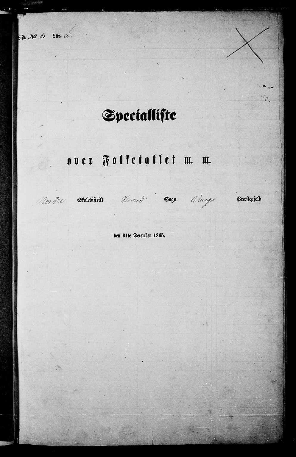 RA, Folketelling 1865 for 0545P Vang prestegjeld, 1865, s. 10