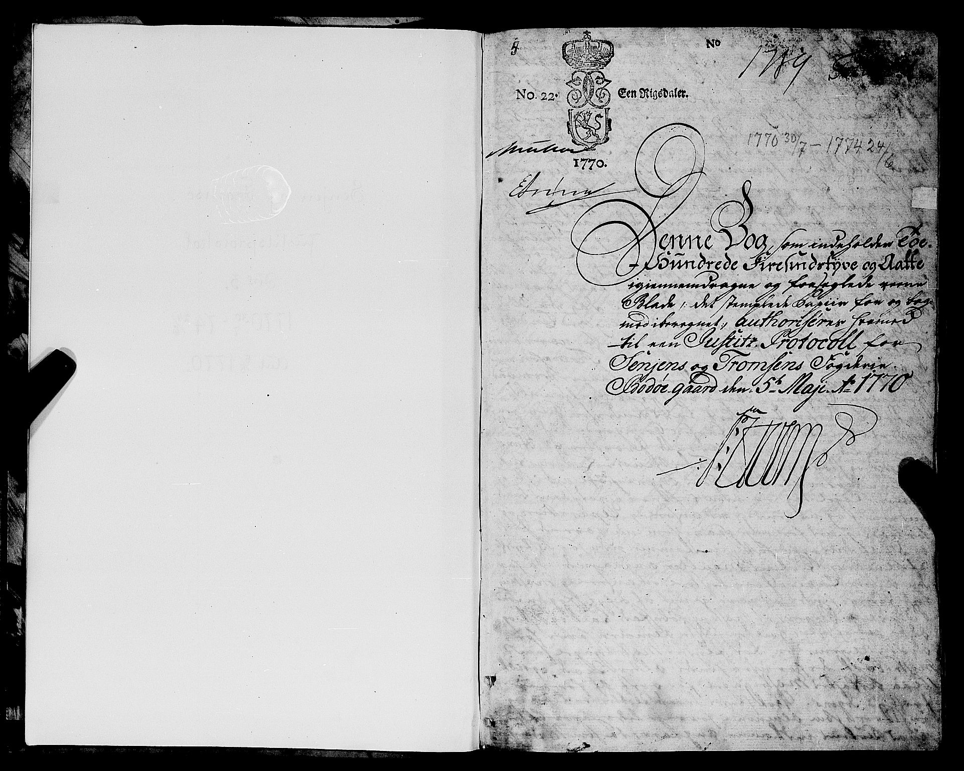 Senja og Tromsø sorenskriveri , AV/SATØ-SATØ-31/F/Fa/L0051: Justisprotokoller/tingbøker, 1770-1774, s. 0b-1a