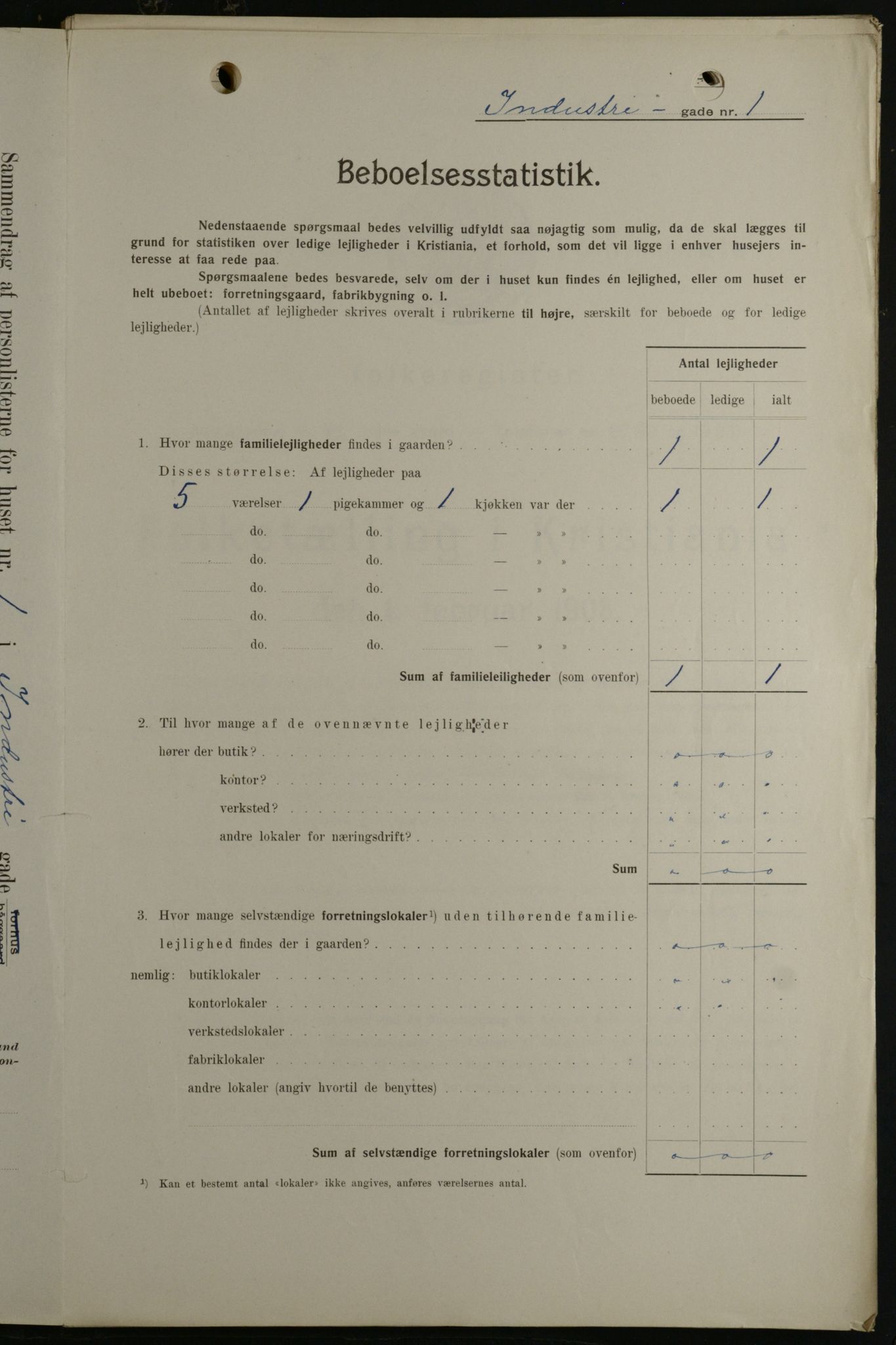 OBA, Kommunal folketelling 1.2.1908 for Kristiania kjøpstad, 1908, s. 38809