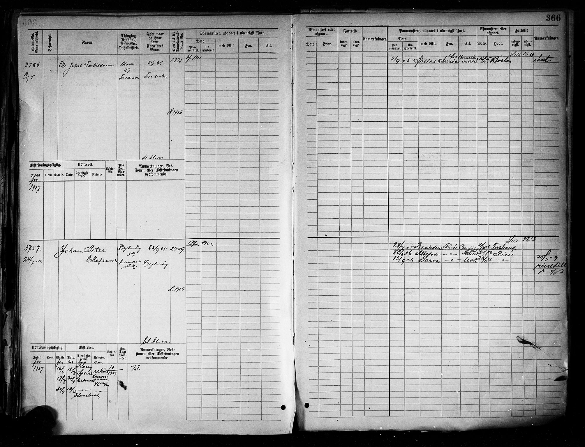 Tvedestrand mønstringskrets, AV/SAK-2031-0011/F/Fb/L0005: Hovedrulle A nr 3057-3817, R-6, 1890-1920, s. 375