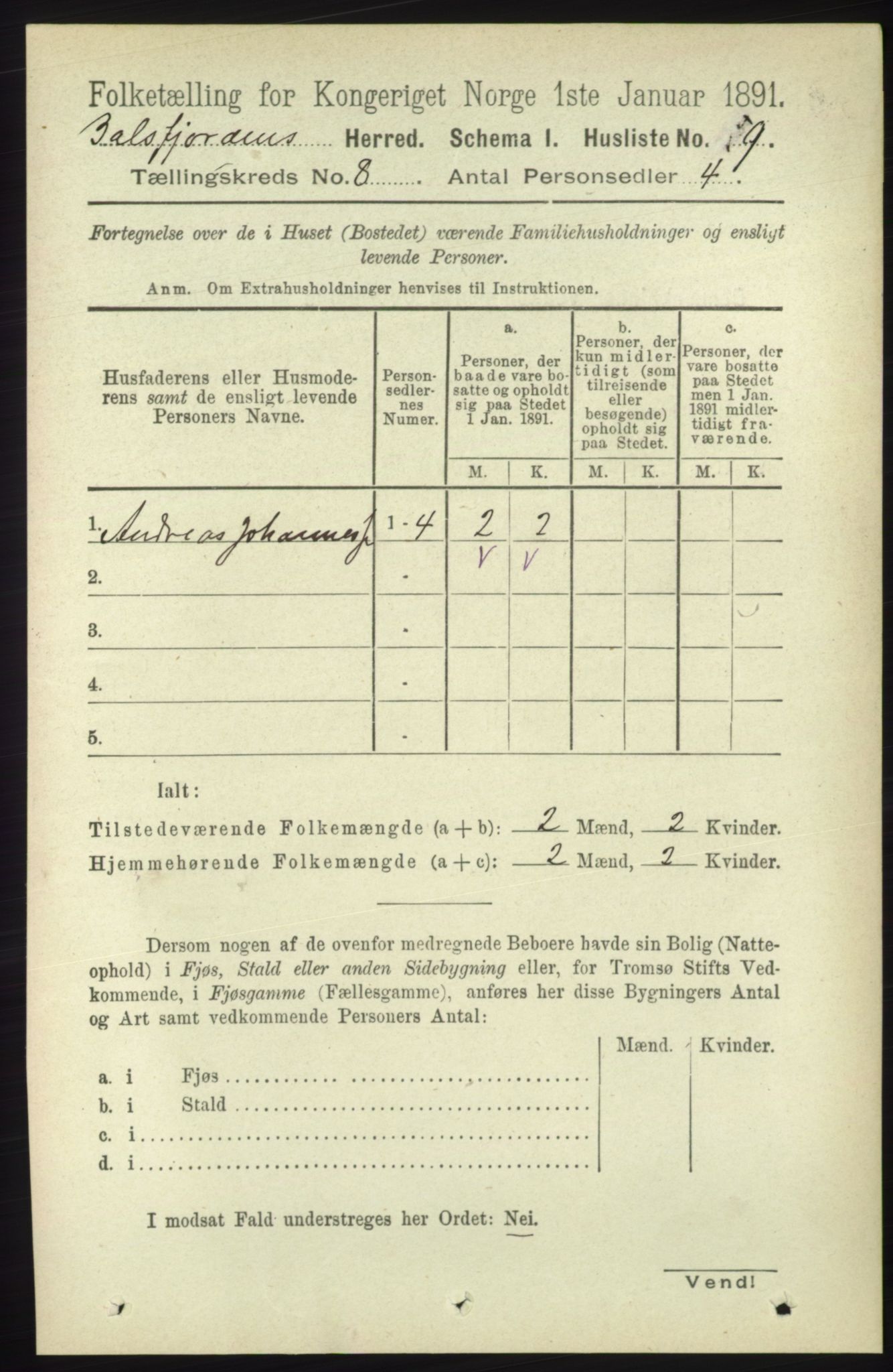 RA, Folketelling 1891 for 1933 Balsfjord herred, 1891, s. 2375