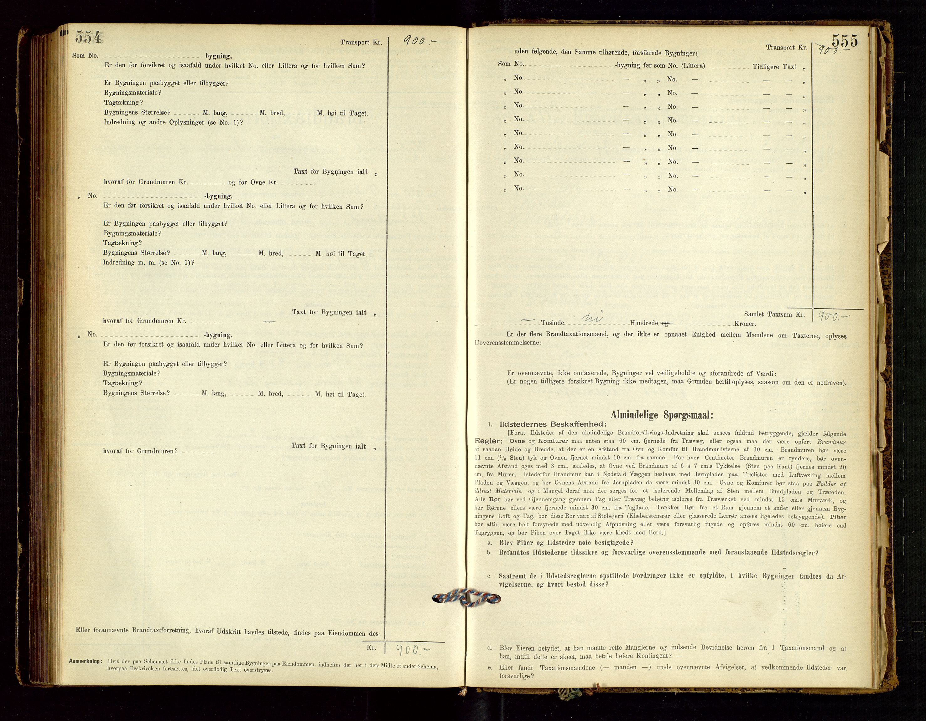 Hjelmeland lensmannskontor, AV/SAST-A-100439/Gob/L0001: "Brandtaxationsprotokol", 1895-1932, s. 554-555