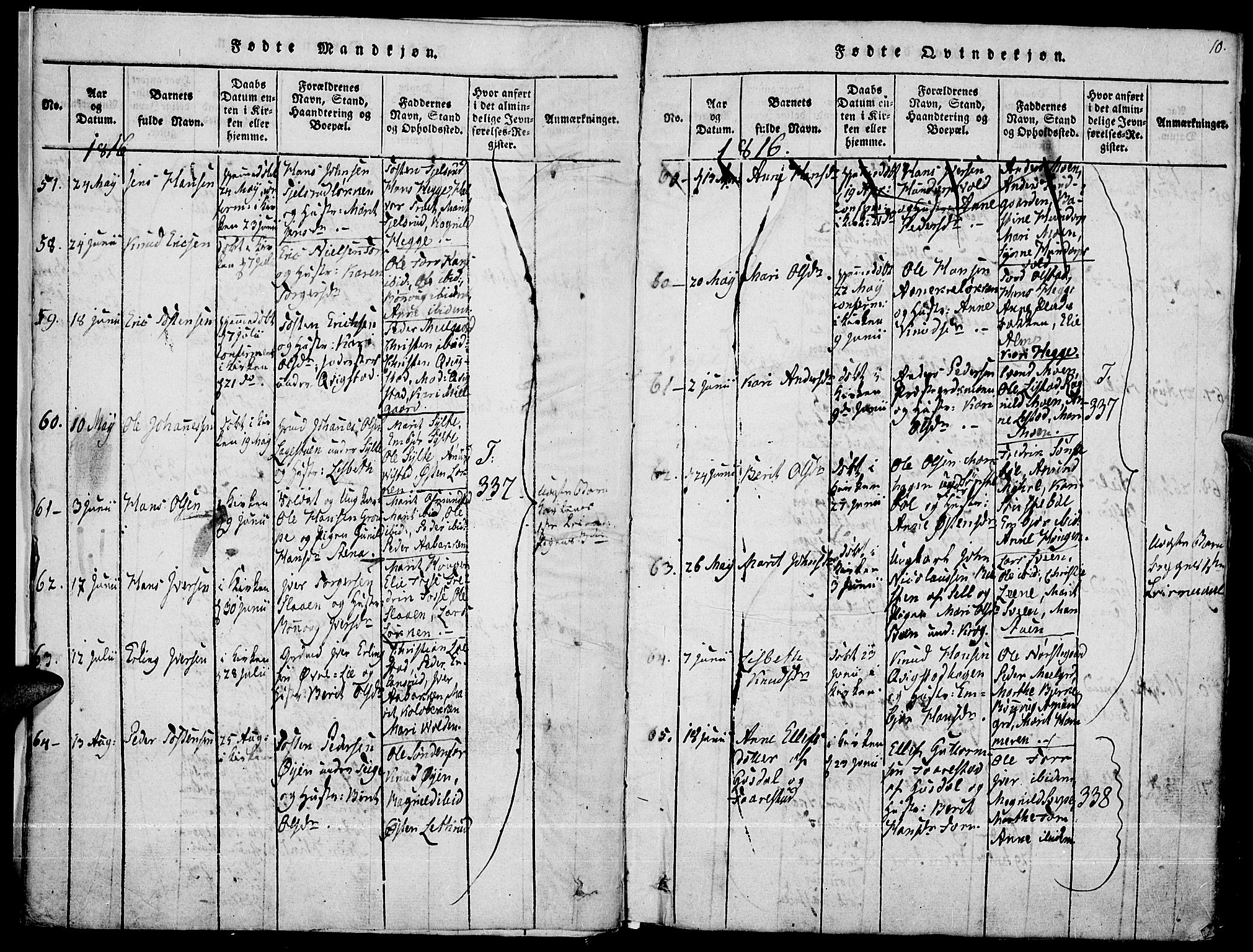 Fron prestekontor, AV/SAH-PREST-078/H/Ha/Haa/L0002: Ministerialbok nr. 2, 1816-1827, s. 10