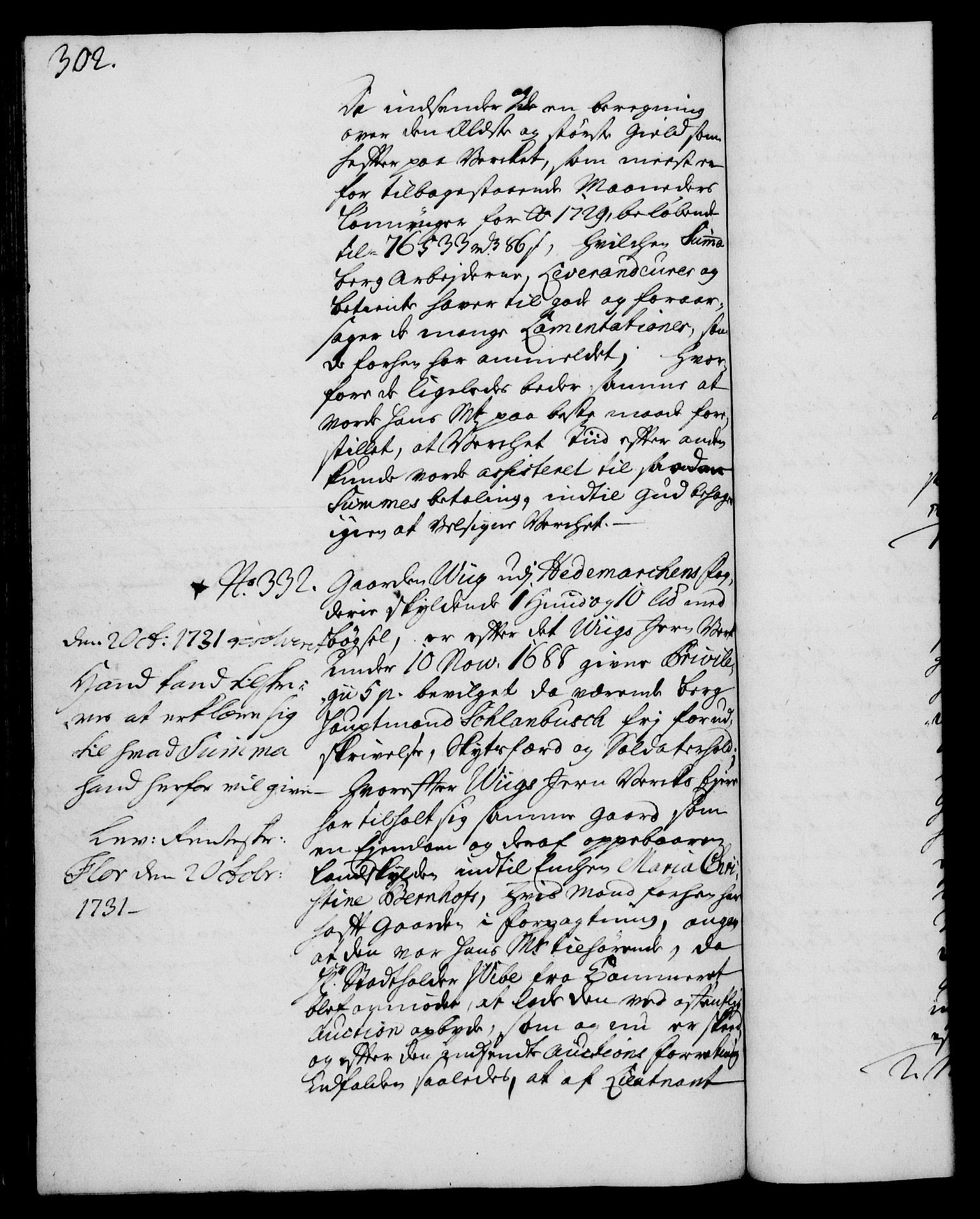Rentekammeret, Kammerkanselliet, RA/EA-3111/G/Gh/Gha/L0013: Norsk ekstraktmemorialprotokoll (merket RK 53.58), 1731, s. 302