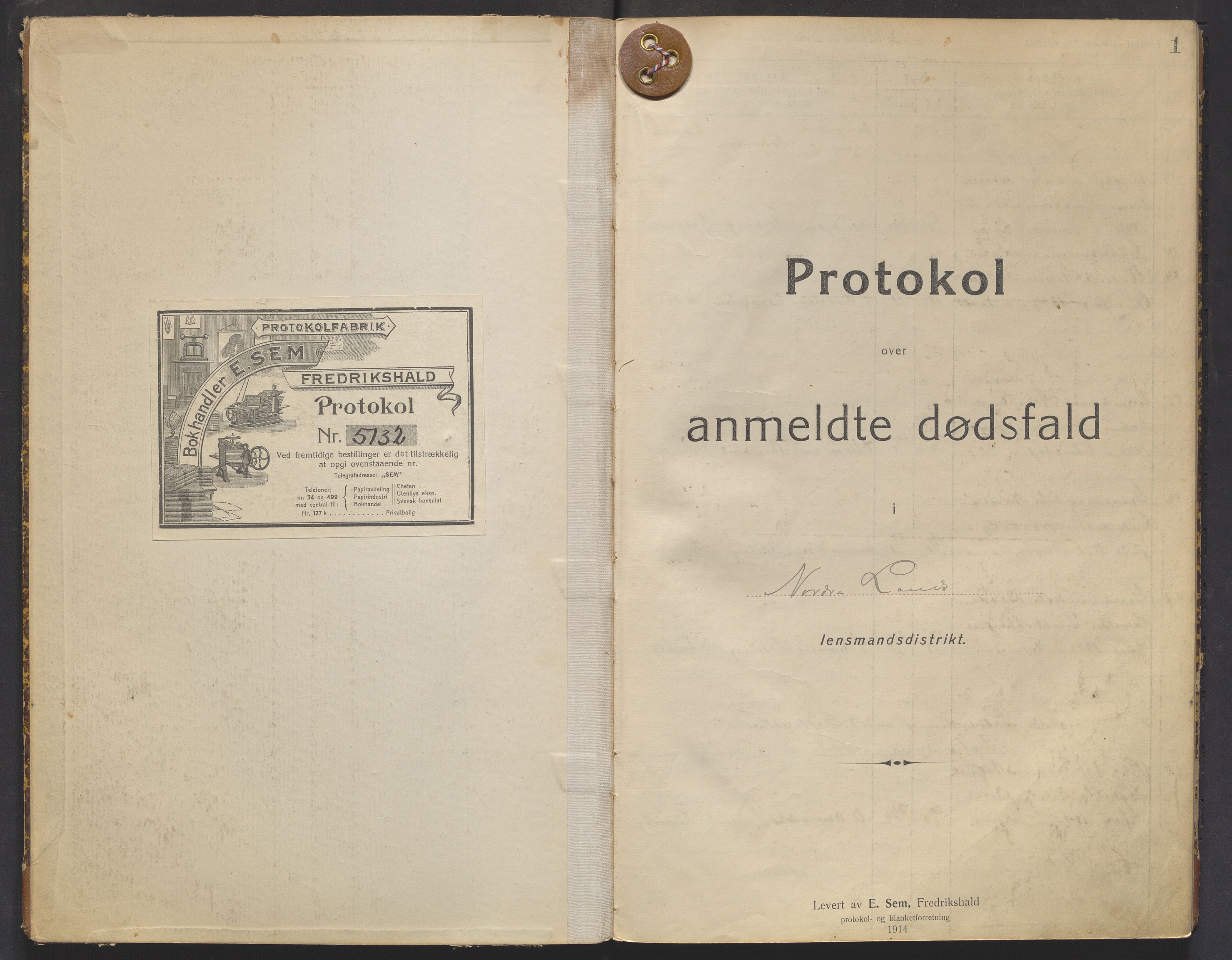 Nordre Land lensmannskontor, SAH/LON-013/H/Ha/Haa/L0001/0003: Dødsfallsprotokoller / Dødsfallsprotokoll, 1916-1921, s. 1
