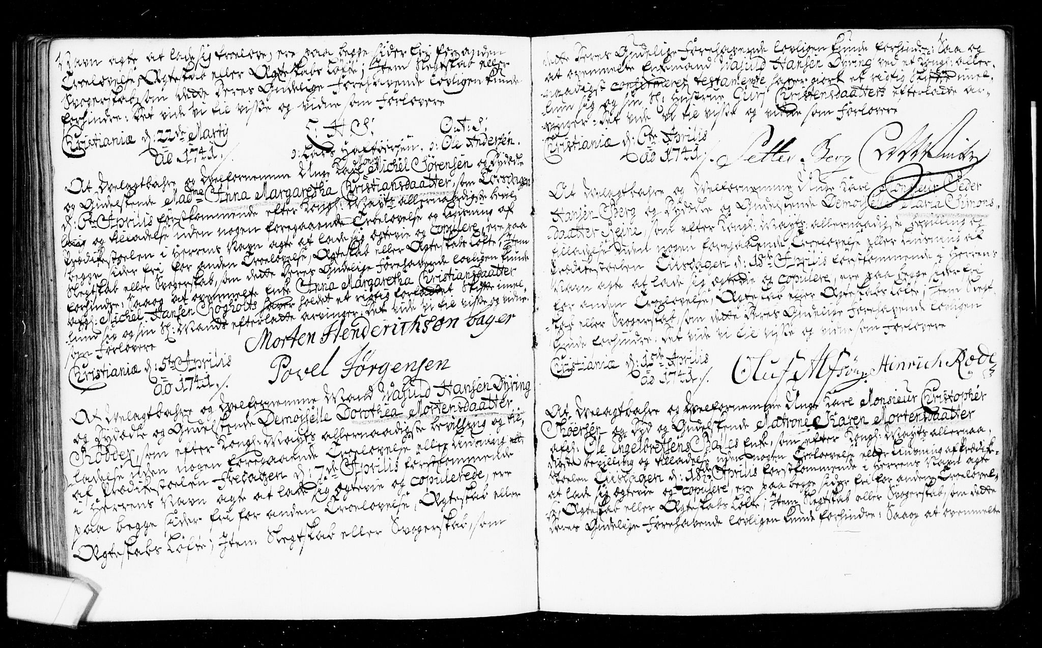 Oslo domkirke Kirkebøker, AV/SAO-A-10752/L/La/L0006: Forlovererklæringer nr. 6, 1731-1743