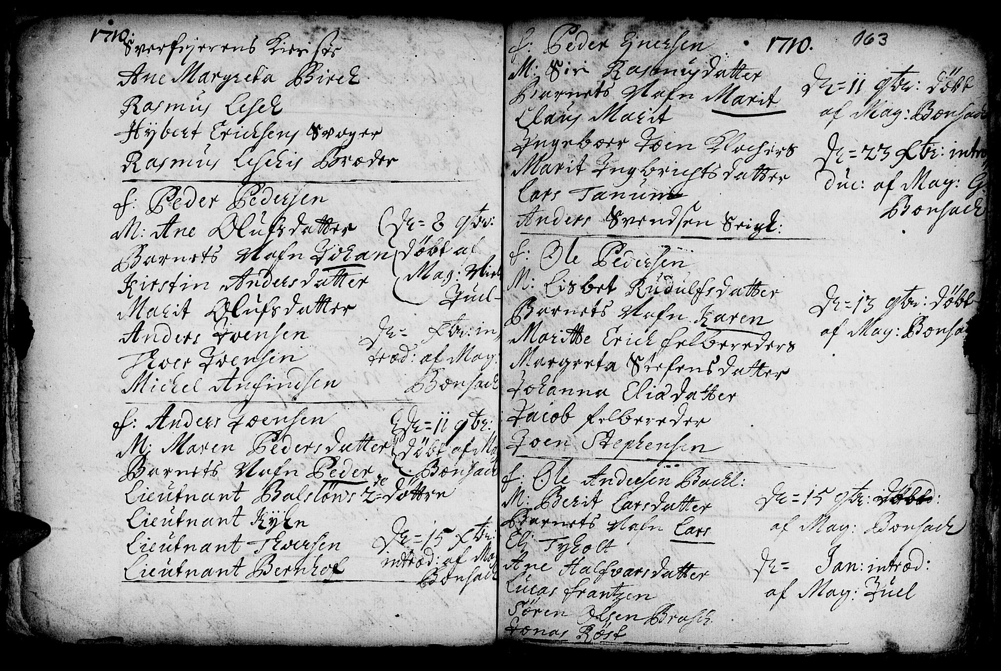 Ministerialprotokoller, klokkerbøker og fødselsregistre - Sør-Trøndelag, SAT/A-1456/601/L0034: Ministerialbok nr. 601A02, 1702-1714, s. 163