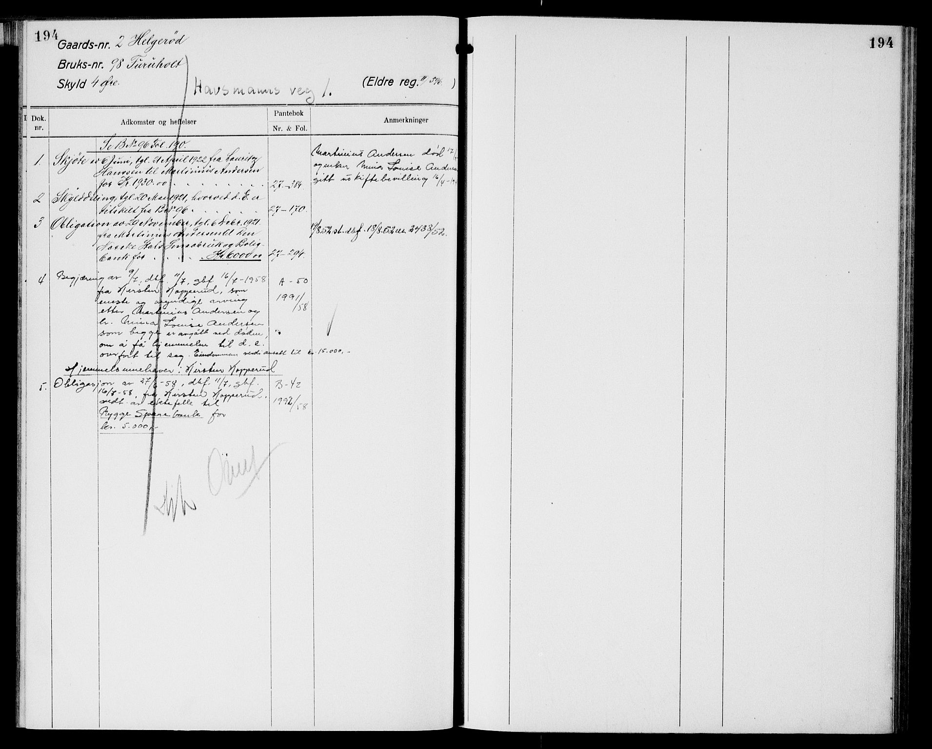 Moss sorenskriveri, SAO/A-10168: Panteregister nr. XI 2, 1836-1960, s. 194