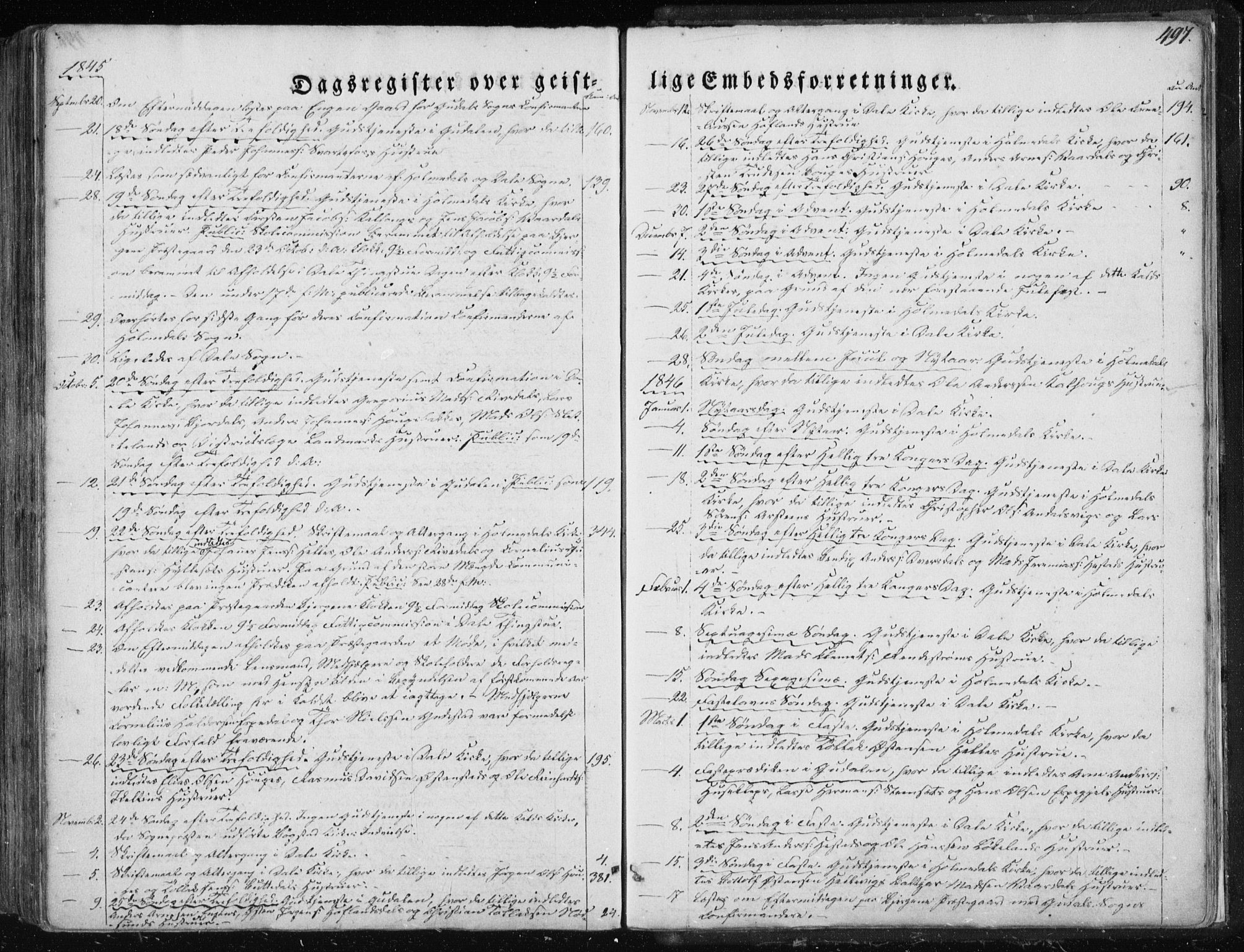Fjaler sokneprestembete, AV/SAB-A-79801/H/Haa/Haaa/L0006: Ministerialbok nr. A 6, 1835-1884, s. 497