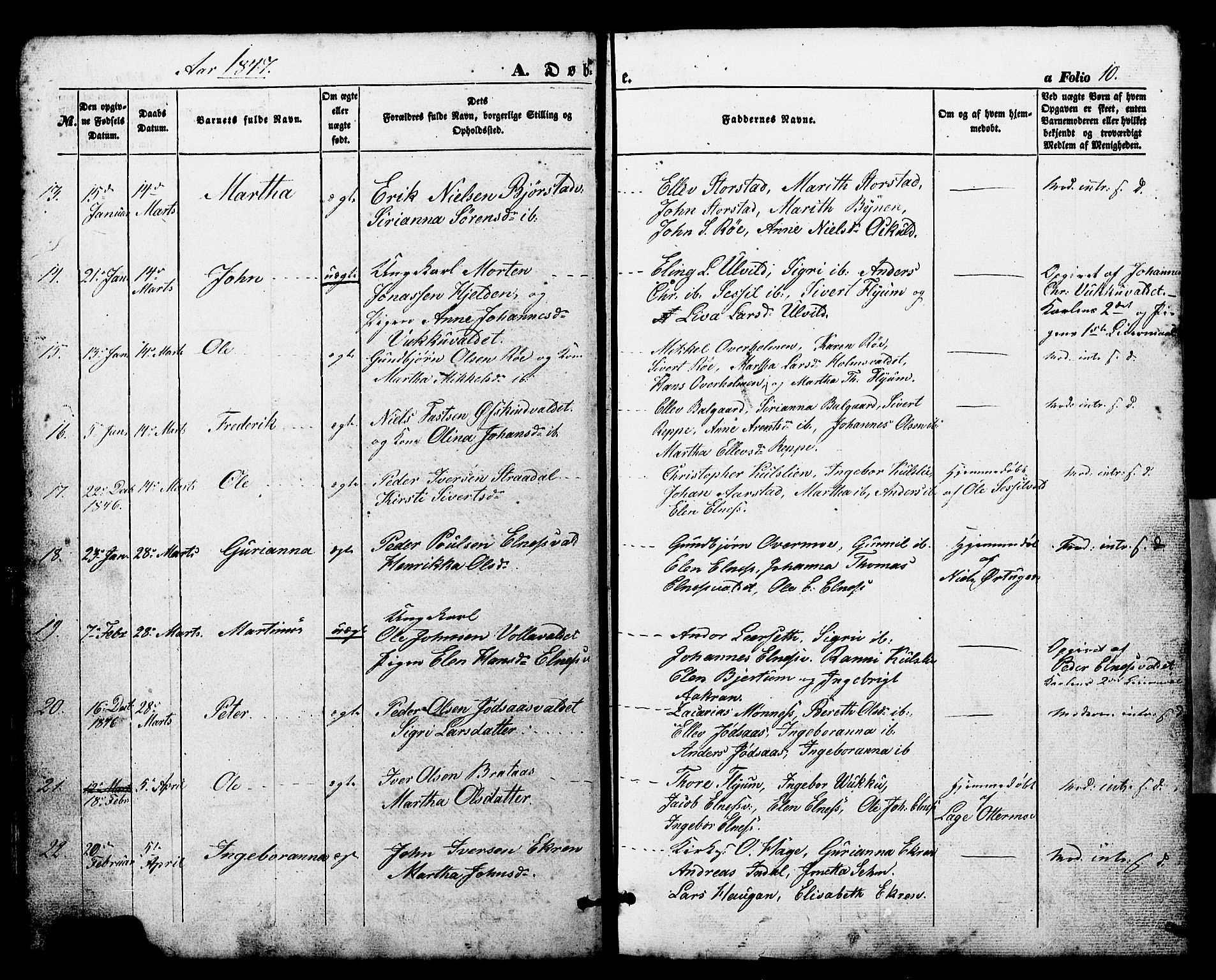 Ministerialprotokoller, klokkerbøker og fødselsregistre - Nord-Trøndelag, AV/SAT-A-1458/724/L0268: Klokkerbok nr. 724C04, 1846-1878, s. 10