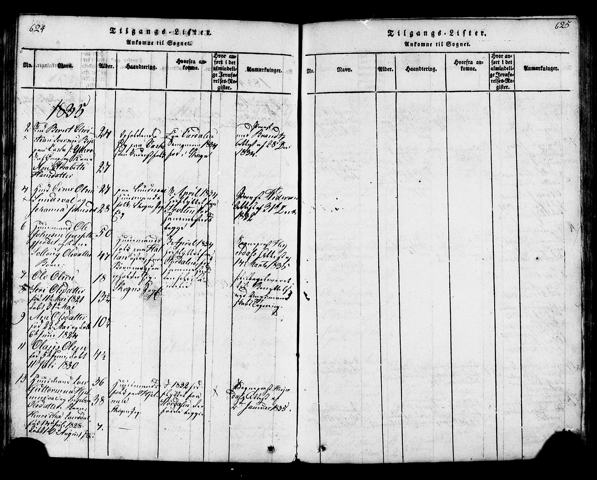 Ministerialprotokoller, klokkerbøker og fødselsregistre - Nord-Trøndelag, SAT/A-1458/717/L0169: Klokkerbok nr. 717C01, 1816-1834, s. 624-625