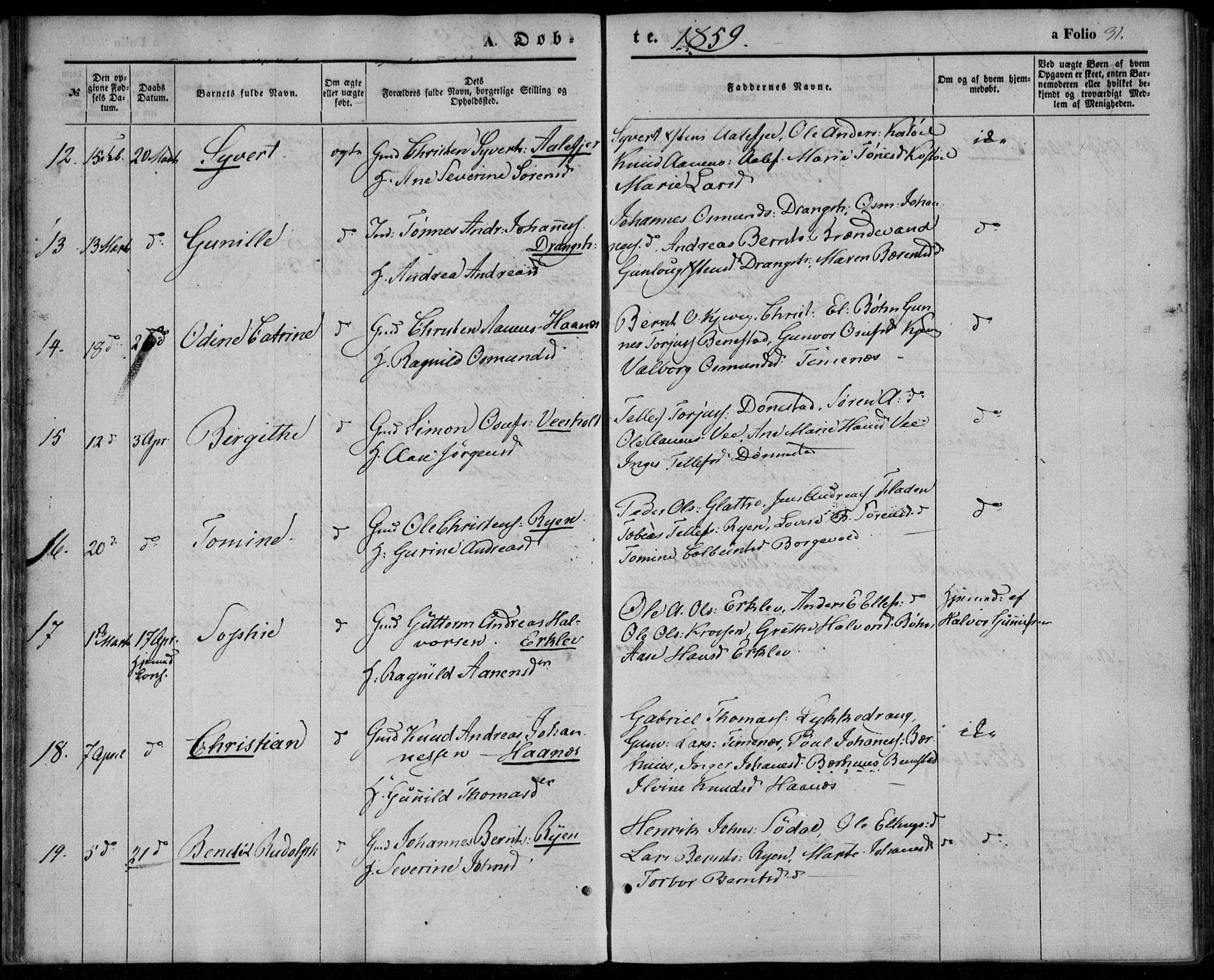 Tveit sokneprestkontor, AV/SAK-1111-0043/F/Fa/L0005: Ministerialbok nr. A 5, 1853-1871, s. 31