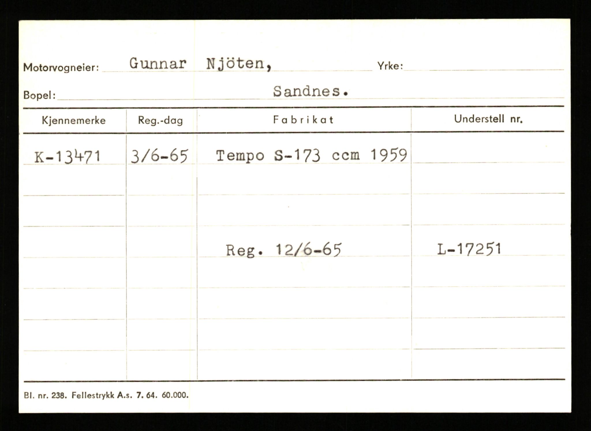 Stavanger trafikkstasjon, AV/SAST-A-101942/0/G/L0003: Registreringsnummer: 10466 - 15496, 1930-1971, s. 2259