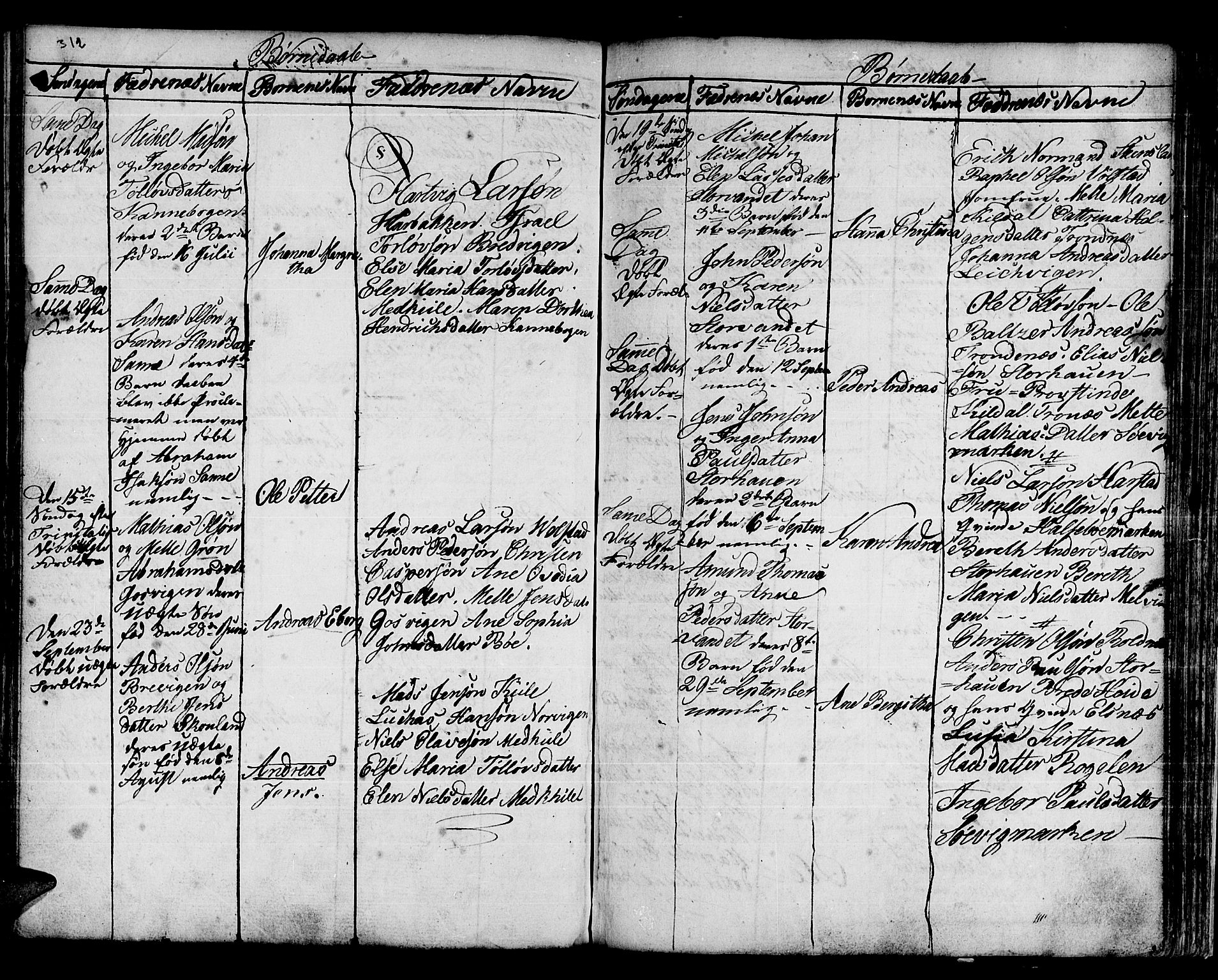 Trondenes sokneprestkontor, AV/SATØ-S-1319/H/Ha/L0005kirke: Ministerialbok nr. 5, 1804-1820, s. 312-313