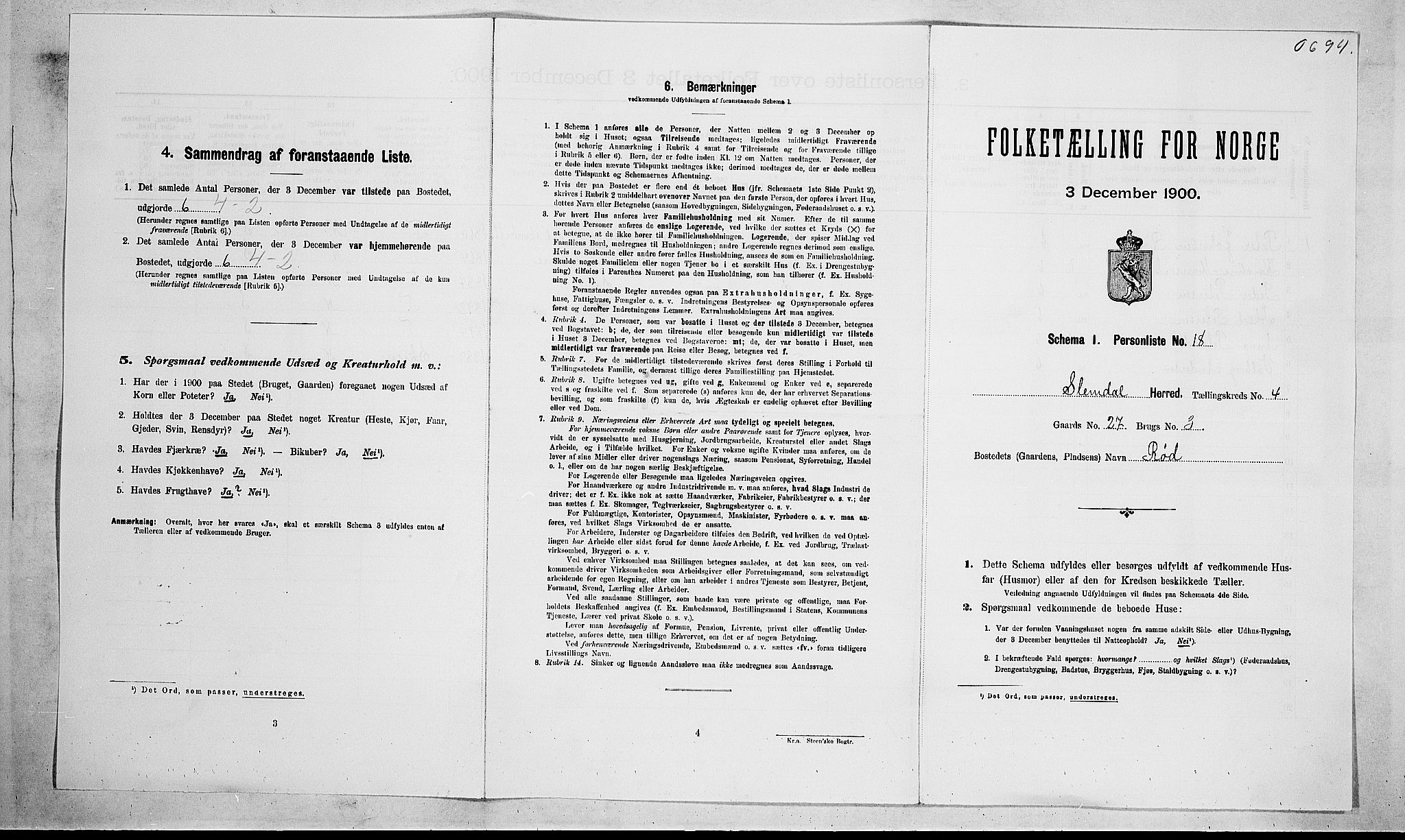 SAKO, Folketelling 1900 for 0811 Slemdal herred, 1900, s. 248