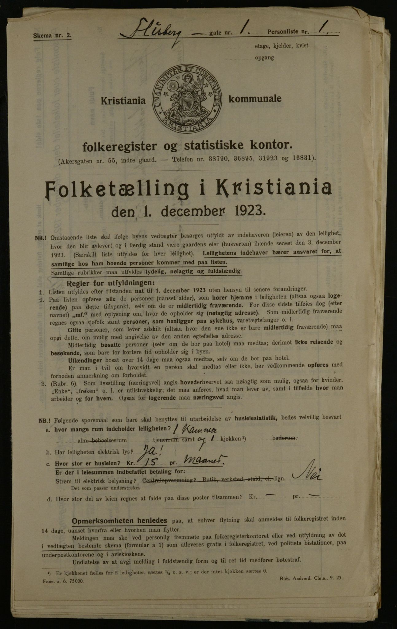 OBA, Kommunal folketelling 1.12.1923 for Kristiania, 1923, s. 27684