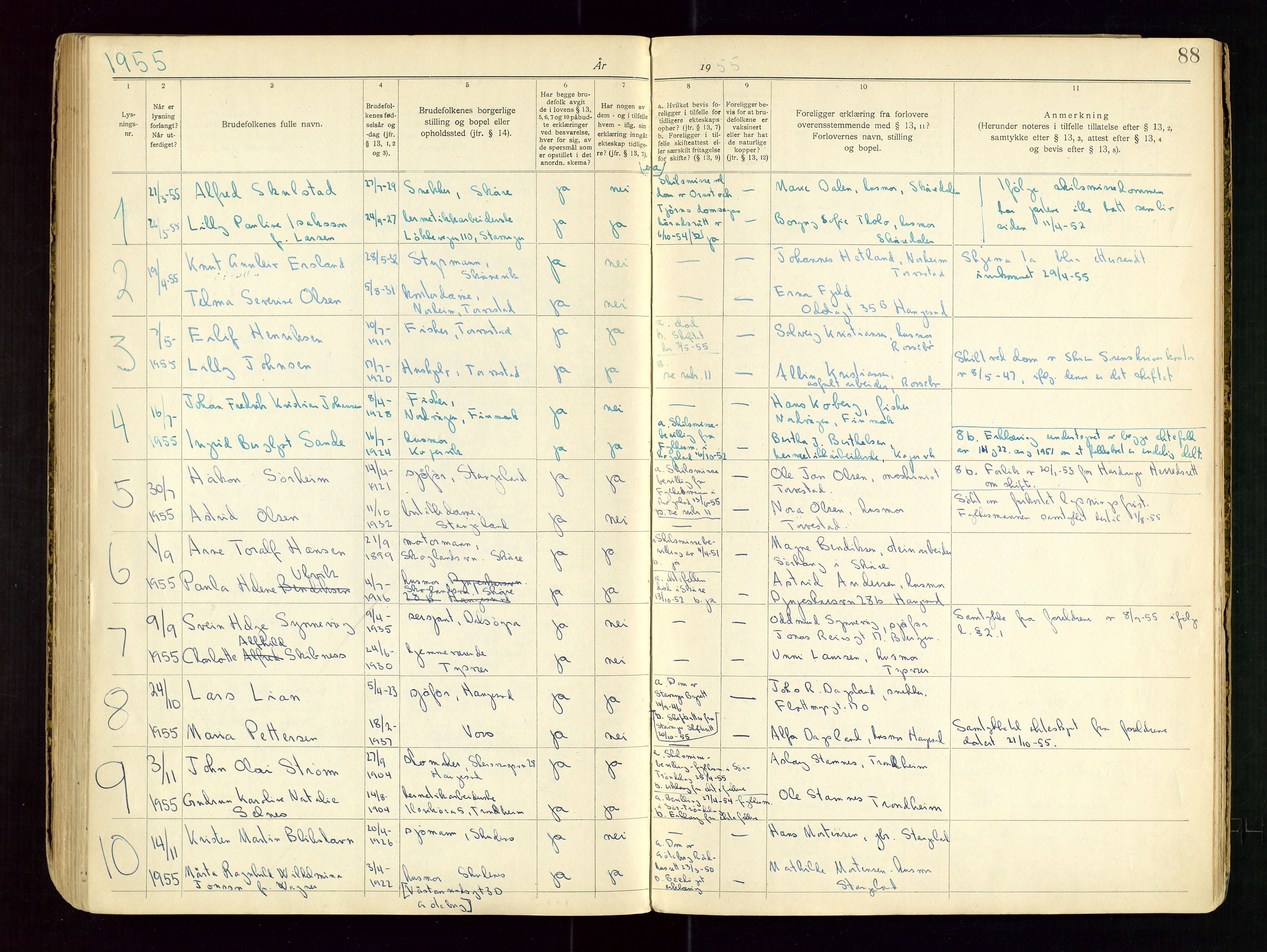 Karmsund sorenskriveri, AV/SAST-A-100311/01/III/IIICB/L0001: LYSINGSBOK, 1919-1967, s. 88
