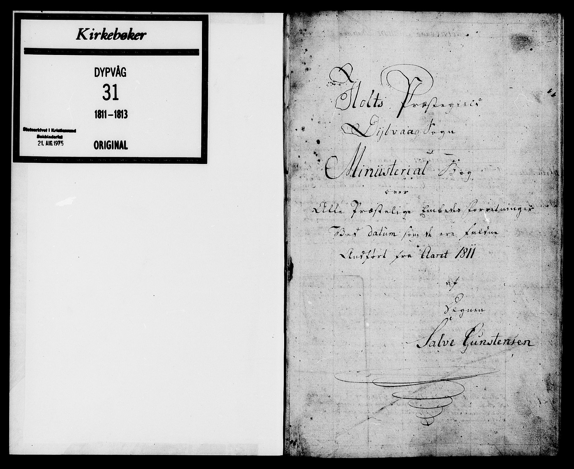 Dypvåg sokneprestkontor, AV/SAK-1111-0007/F/Fb/Fba/L0008: Klokkerbok nr. B 8, 1811-1813