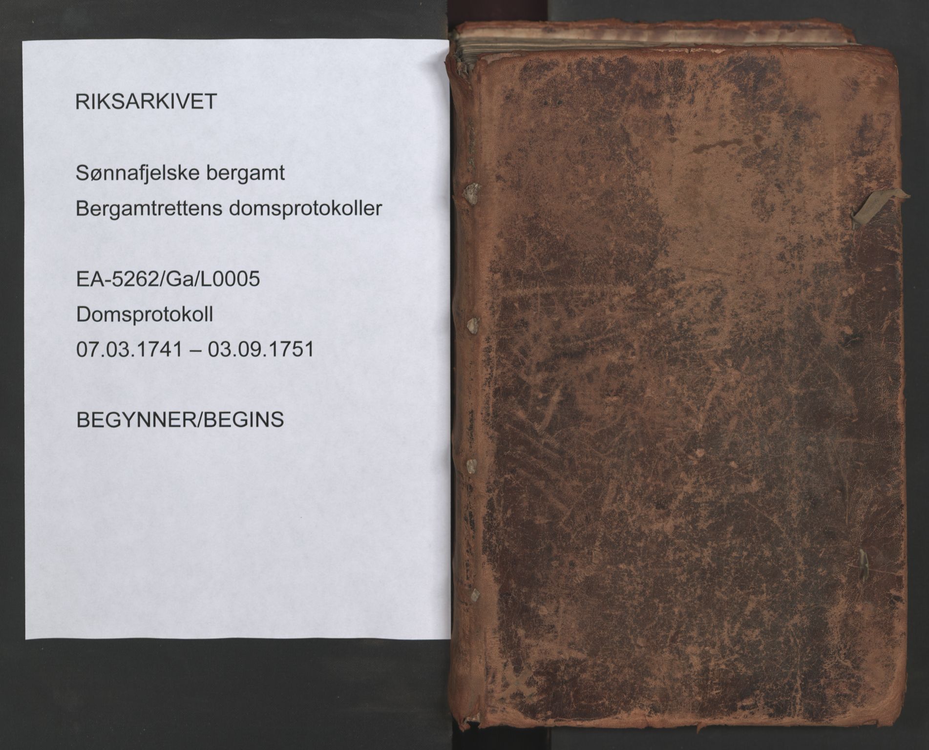 Sønnafjelske bergamt , SAKO/EA-5262/G/Ga/L0005: Domsprotokoll, 1741-1751