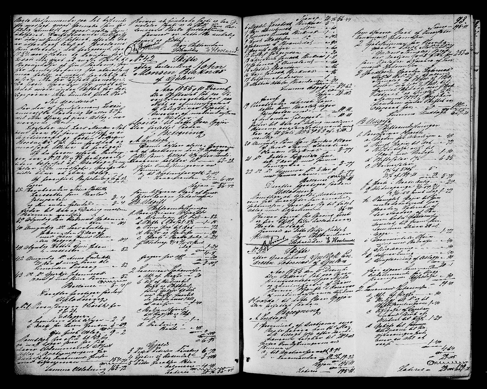 Ytre Sogn tingrett, AV/SAB-A-2601/1/H/Hc/L0001a: Skifteutlodningsprotokoll, 1853-1868, s. 92b-93a