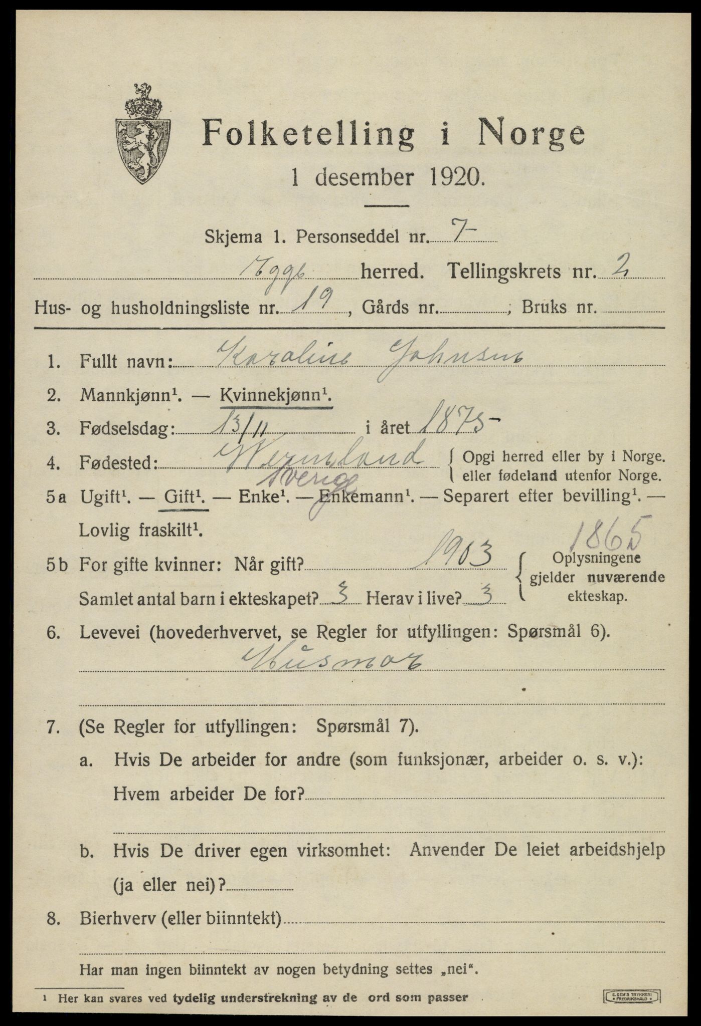SAT, Folketelling 1920 for 1733 Egge herred, 1920, s. 1316