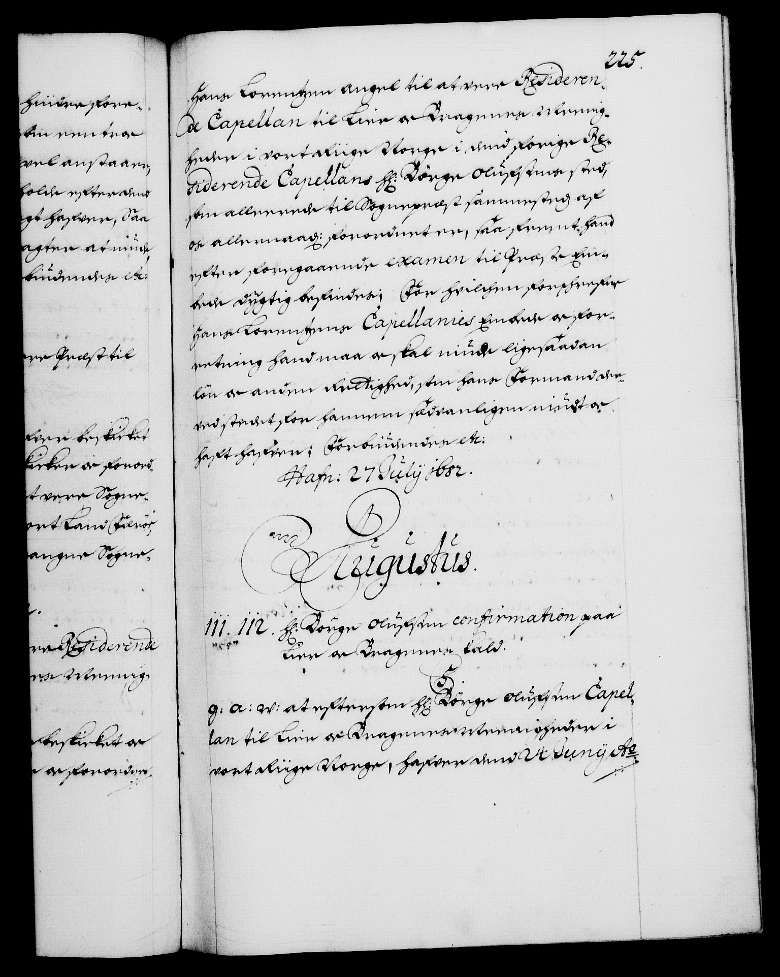Danske Kanselli 1572-1799, RA/EA-3023/F/Fc/Fca/Fcaa/L0013: Norske registre (mikrofilm), 1681-1684, s. 225a