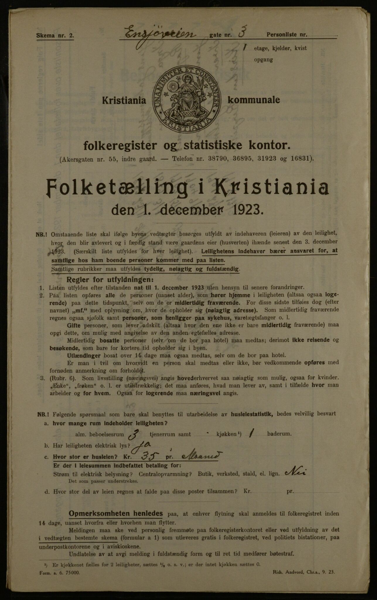 OBA, Kommunal folketelling 1.12.1923 for Kristiania, 1923, s. 24470