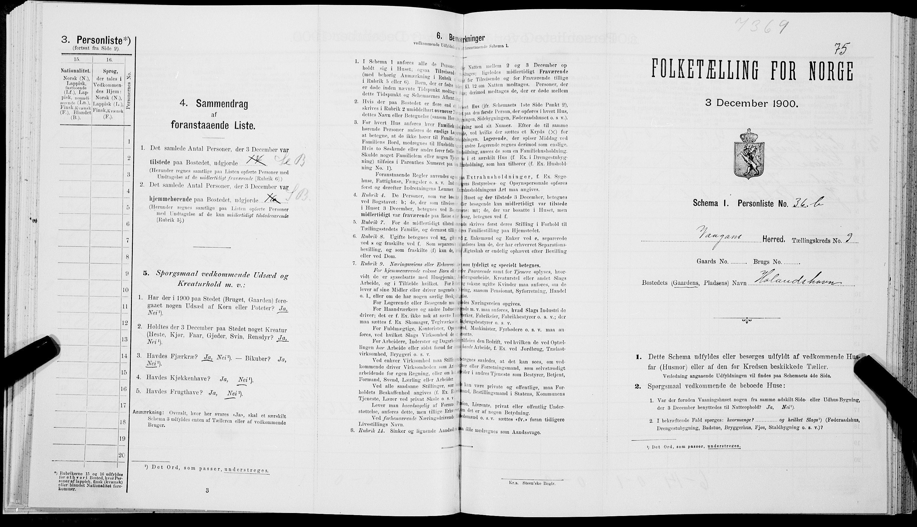 SAT, Folketelling 1900 for 1865 Vågan herred, 1900, s. 1290