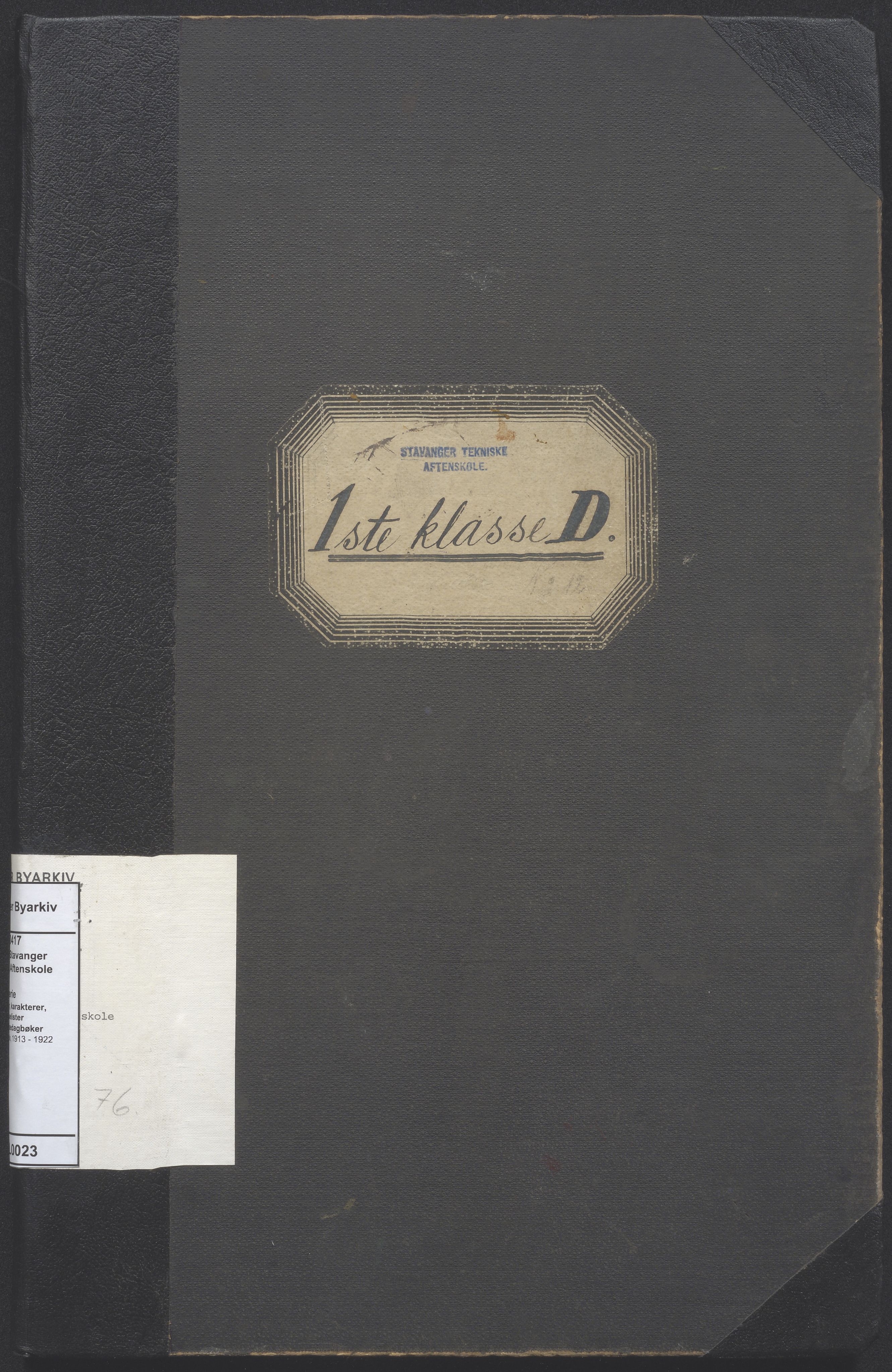 A-0417. Stavanger Tekniske Aftenskole, BYST/A-0417/G/Ga/L0023: Klassedagbok, 1913-1922