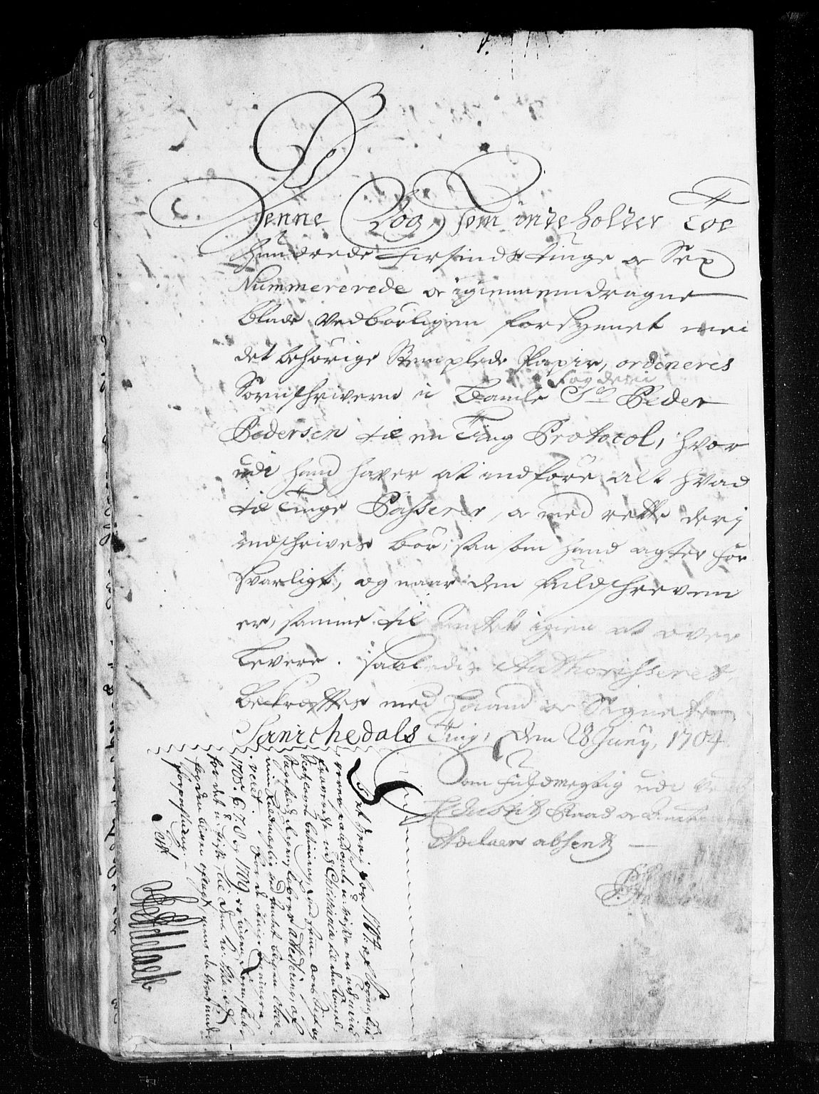 Bamble sorenskriveri, SAKO/A-214/F/Fa/Faa/L0005: Tingbok, 1704-1709