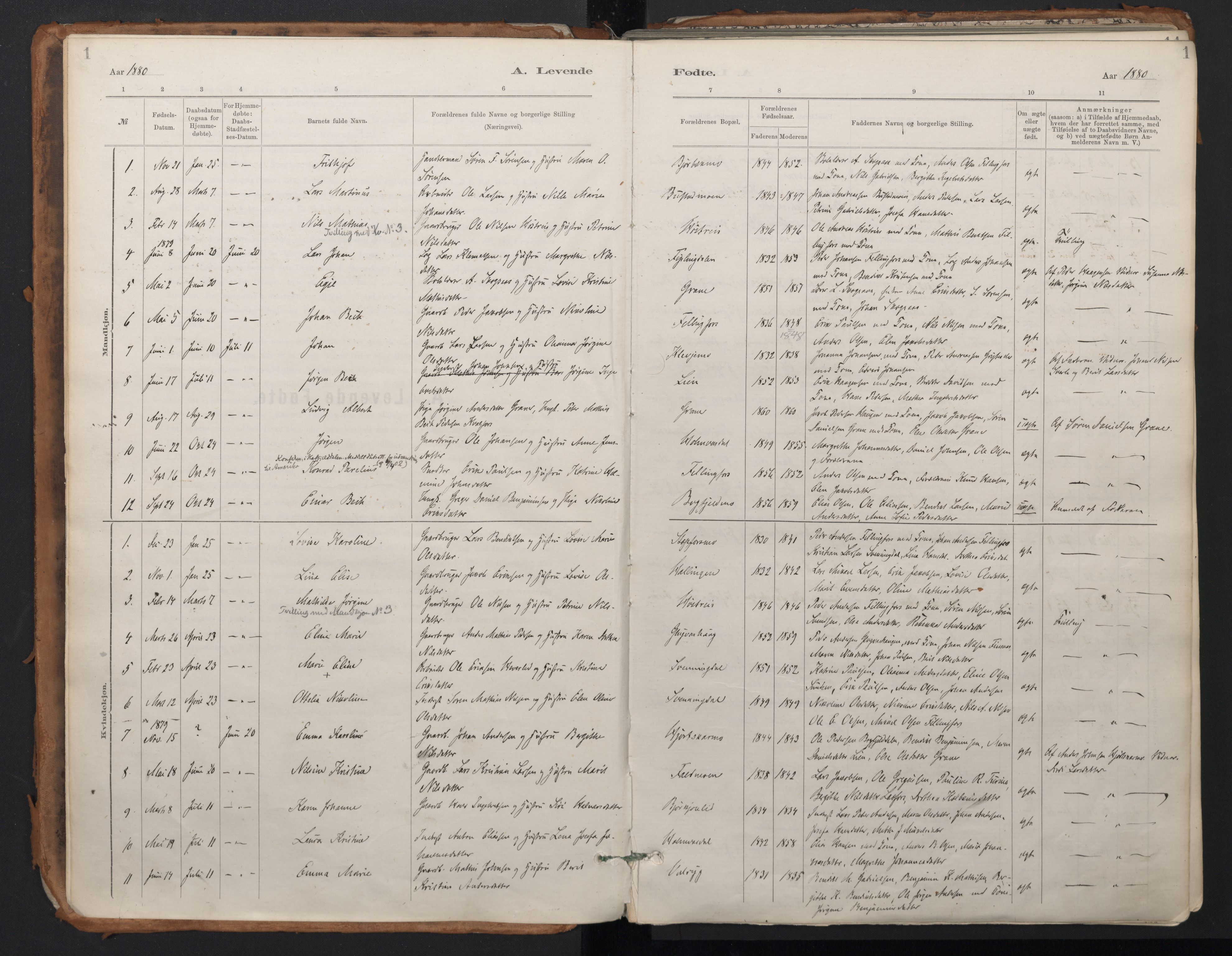 Ministerialprotokoller, klokkerbøker og fødselsregistre - Nordland, SAT/A-1459/824/L0338: Ministerialbok nr. 824A01, 1880-1915, s. 1