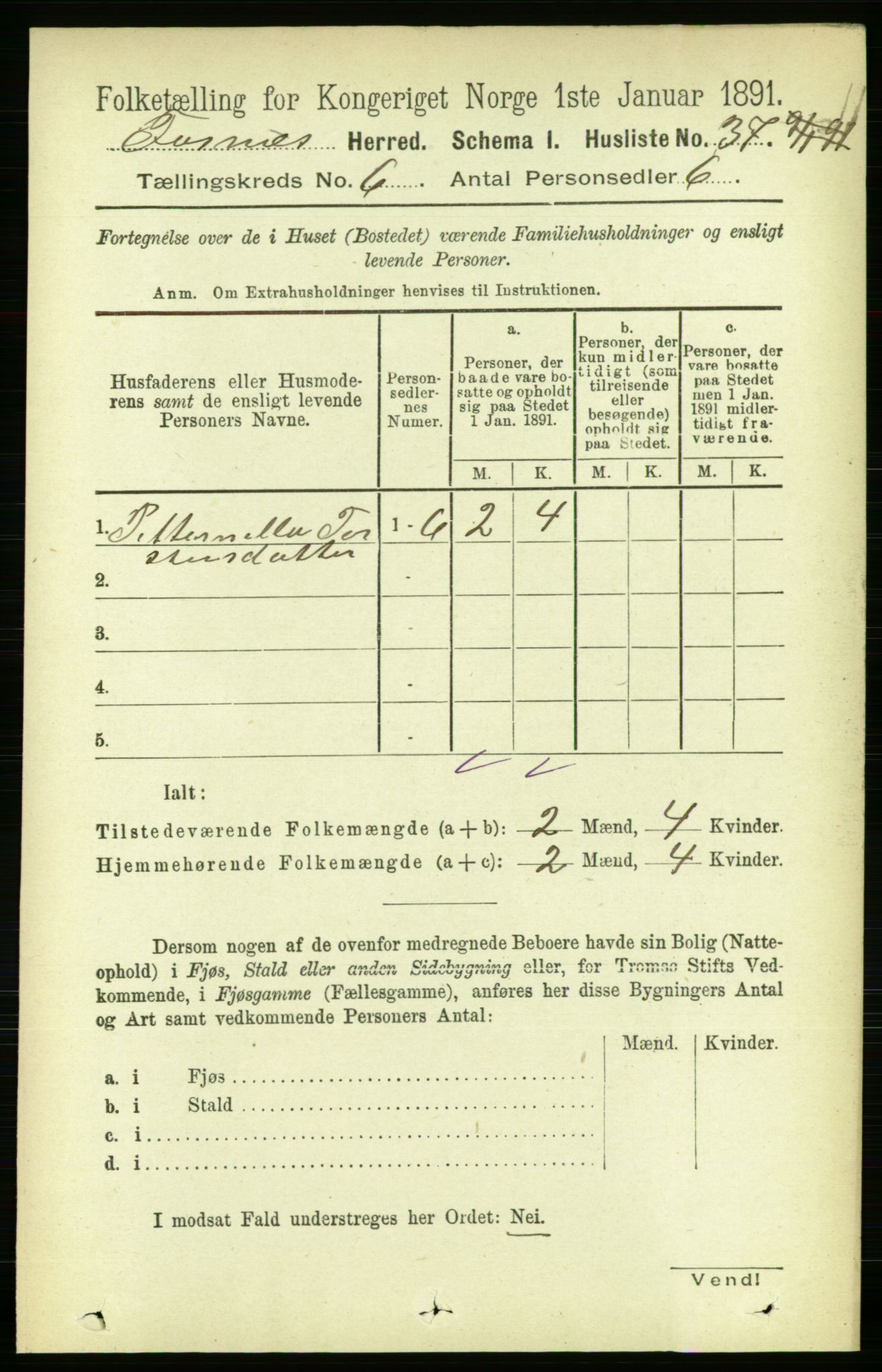 RA, Folketelling 1891 for 1748 Fosnes herred, 1891, s. 2756