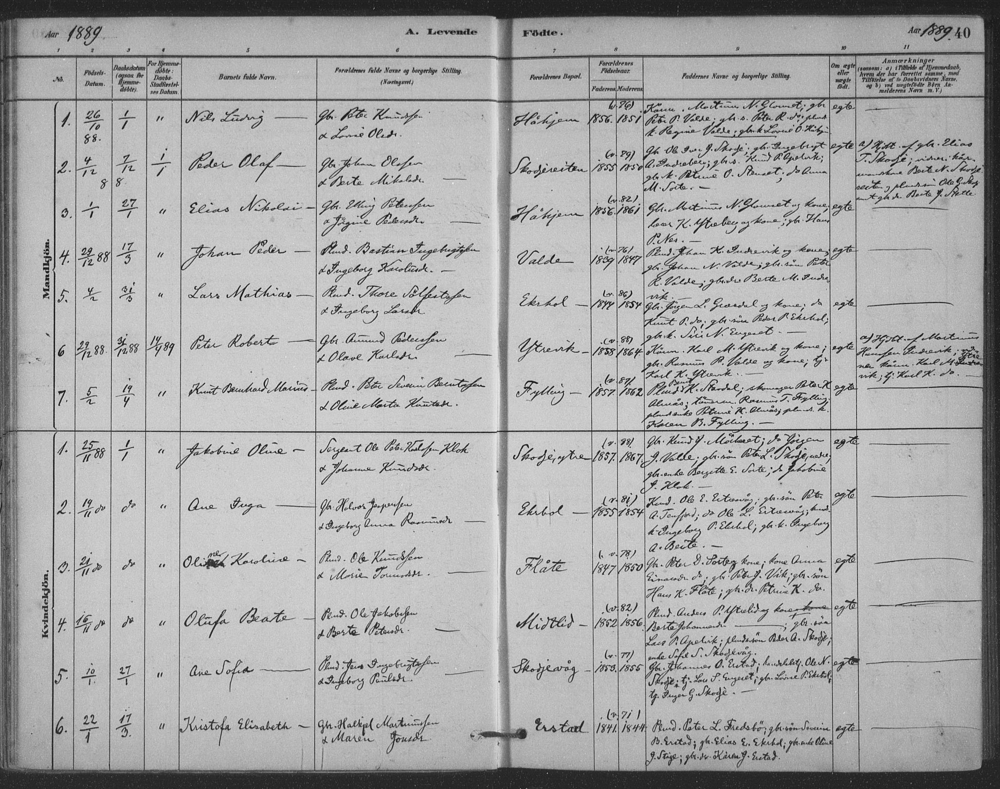 Ministerialprotokoller, klokkerbøker og fødselsregistre - Møre og Romsdal, SAT/A-1454/524/L0356: Ministerialbok nr. 524A08, 1880-1899, s. 40