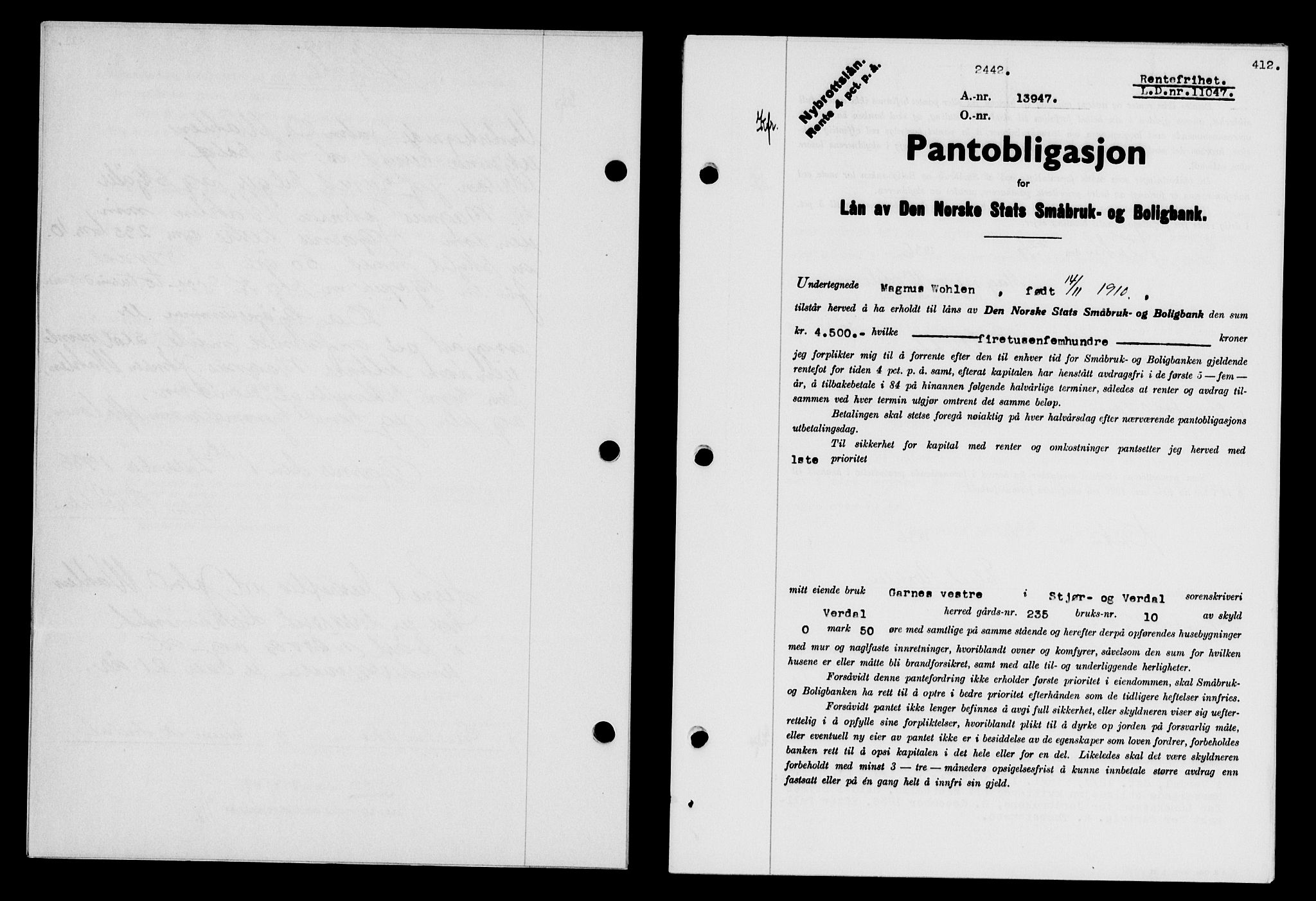 Stjør- og Verdal sorenskriveri, SAT/A-4167/1/2/2C/L0078: Pantebok nr. 46, 1936-1937, Dagboknr: 2442/1936