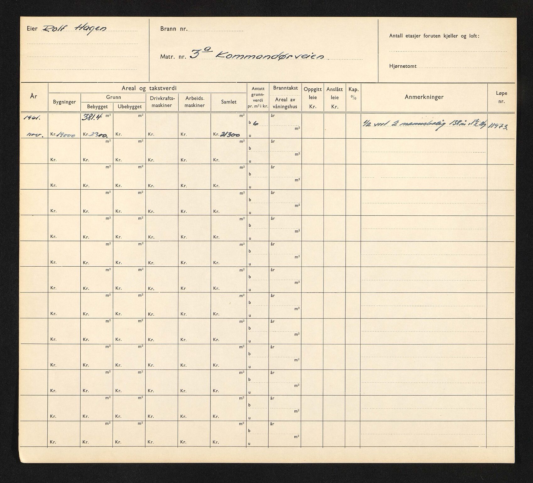 Stavanger kommune. Skattetakstvesenet, BYST/A-0440/F/Fa/Faa/L0025/0005: Skattetakstkort / Knudaskjæret 1 - Kommandørveien 21