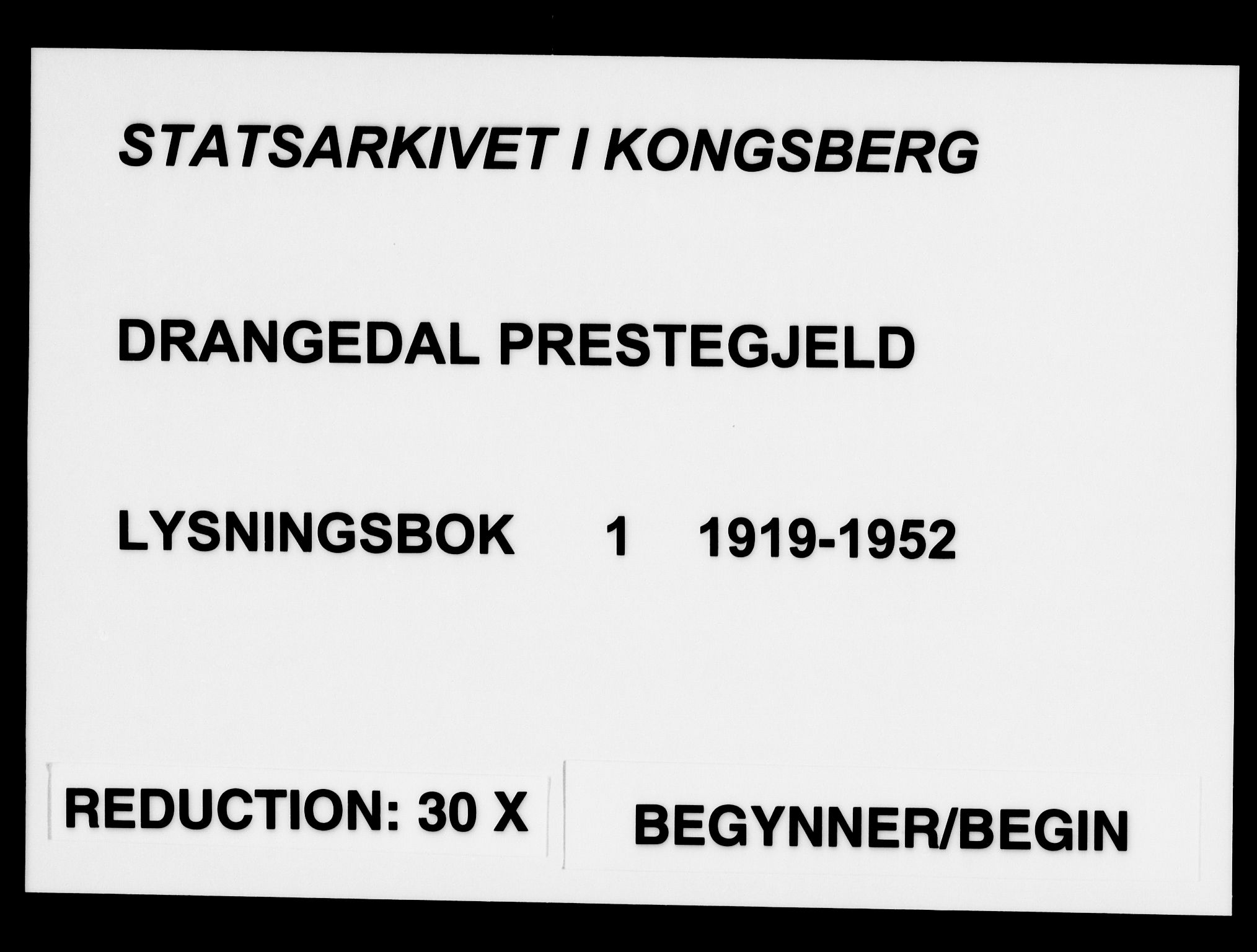 Drangedal kirkebøker, SAKO/A-258/H/Ha/L0001: Lysningsprotokoll nr. 1, 1919-1952