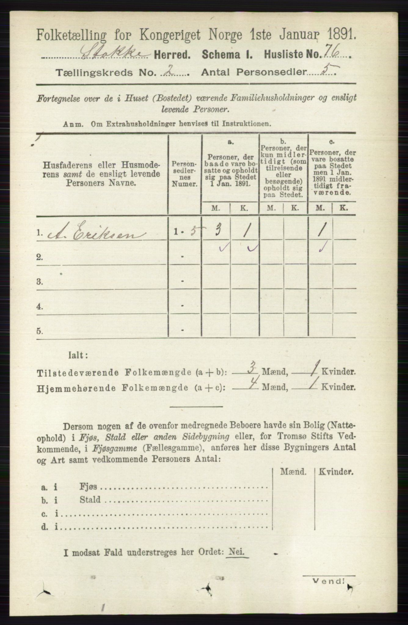 RA, Folketelling 1891 for 0720 Stokke herred, 1891, s. 939